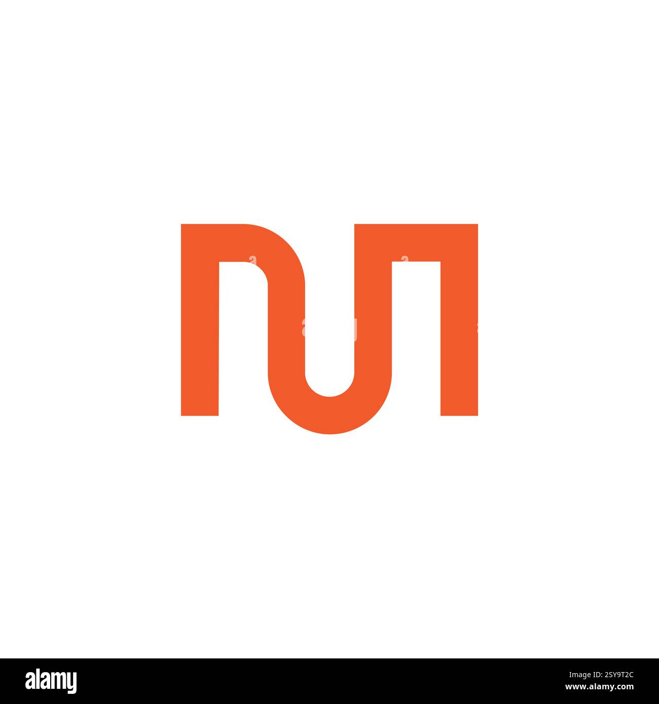 letters nm abstract simple geometric linear logo vector Stock Vector