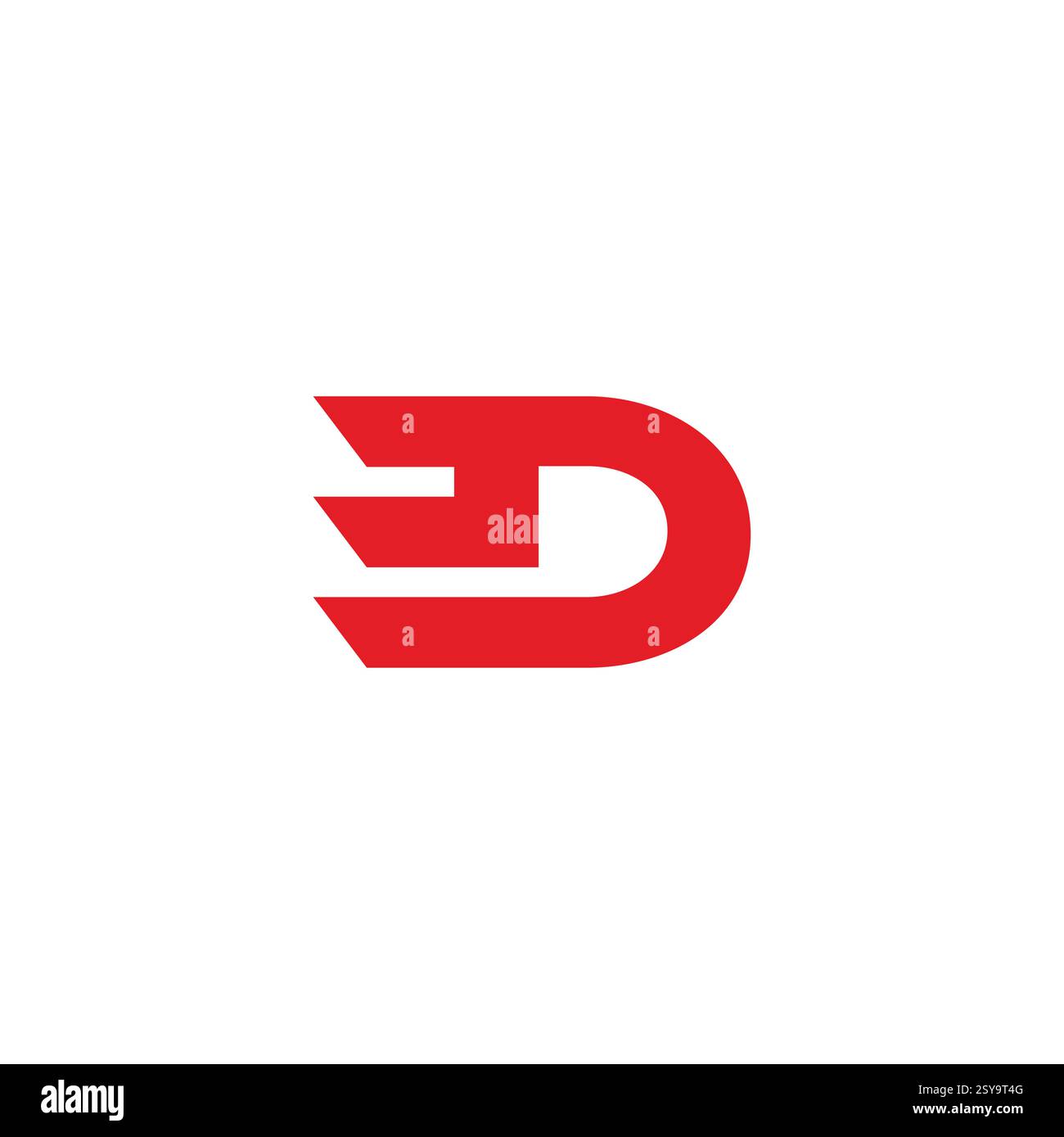 letters de stripes motion run simple geometric logo vector Stock Vector