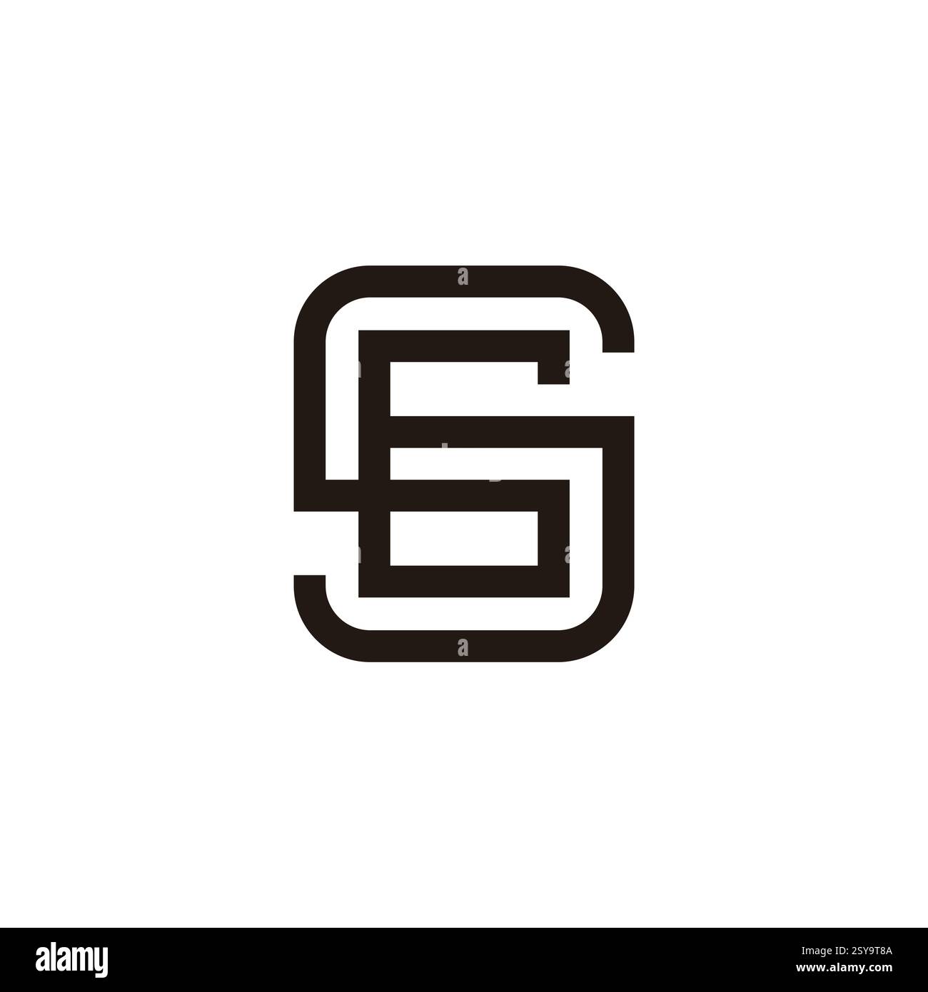 letters sg abstract simple geometric linear stripe logo vector Stock Vector
