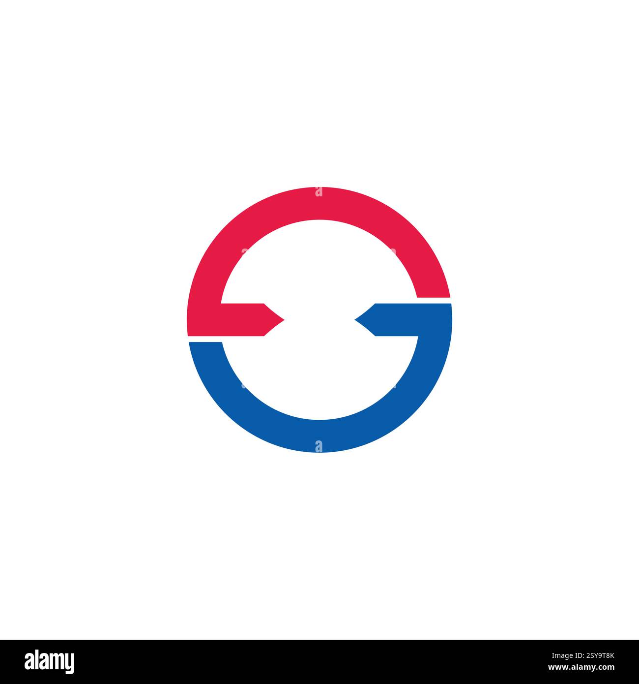 circles colorful opposite arrow simple geometric logo vector Stock Vector