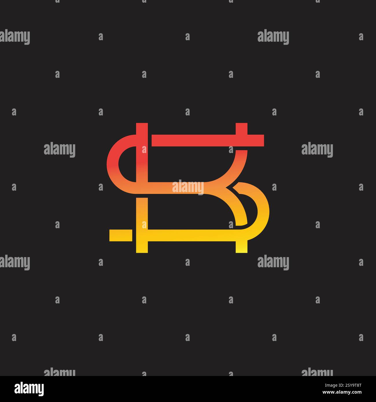 letters sk simple linked gradient geometric logo vector Stock Vector