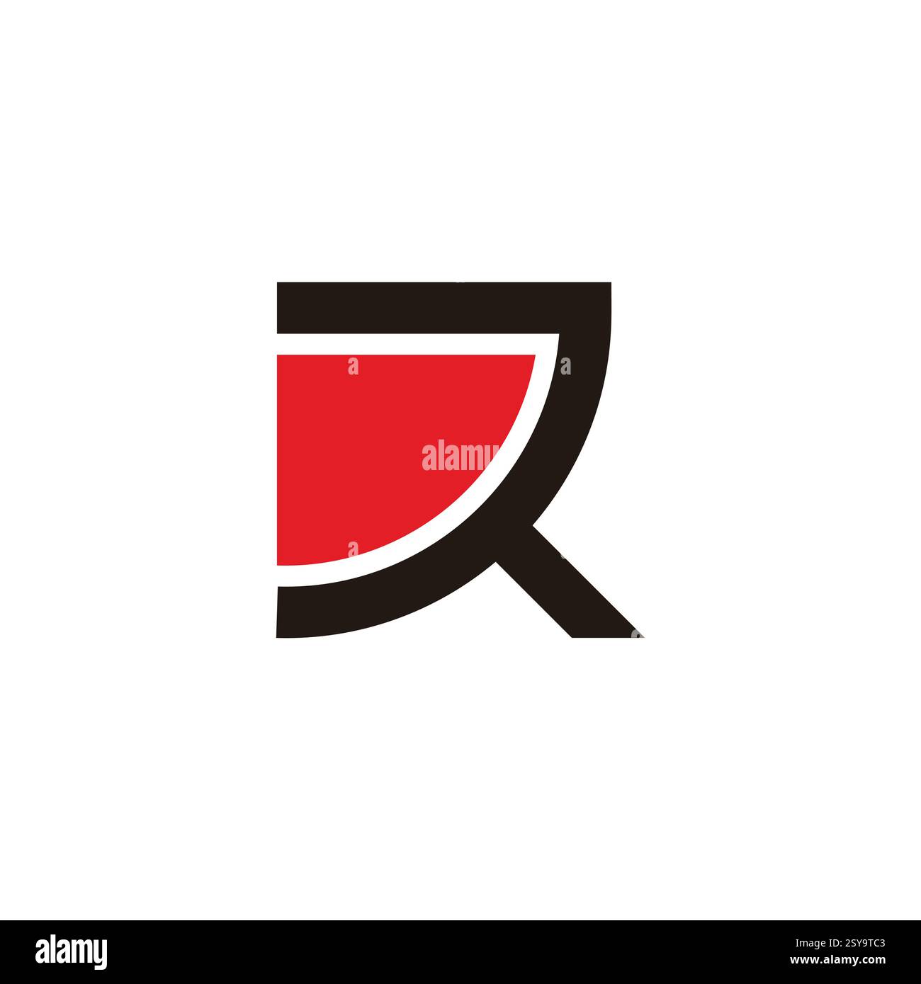 letter d r curves geometric triangles logo vector Stock Vector