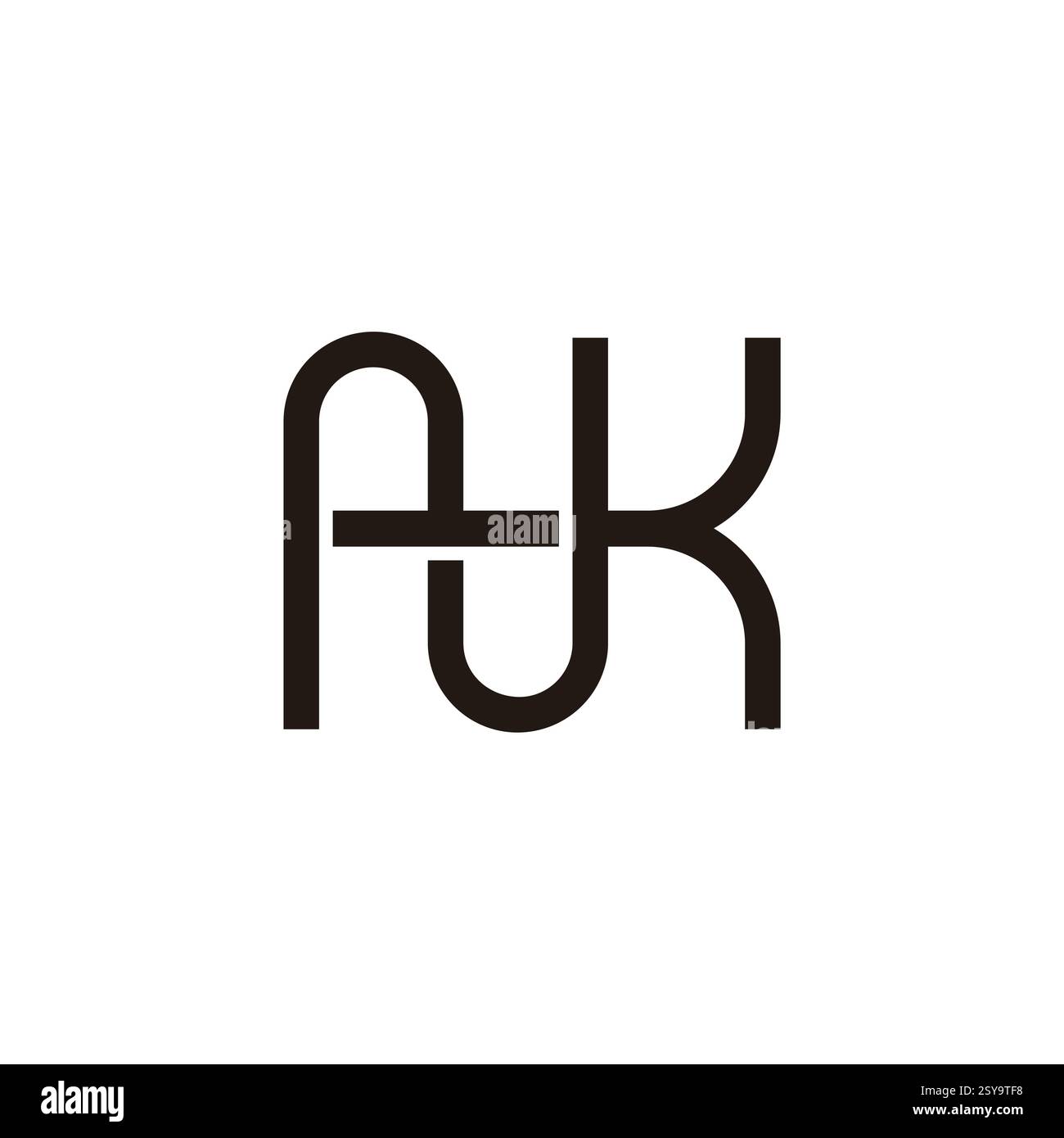 letters nk simple motion lines geometric logo vector Stock Vector