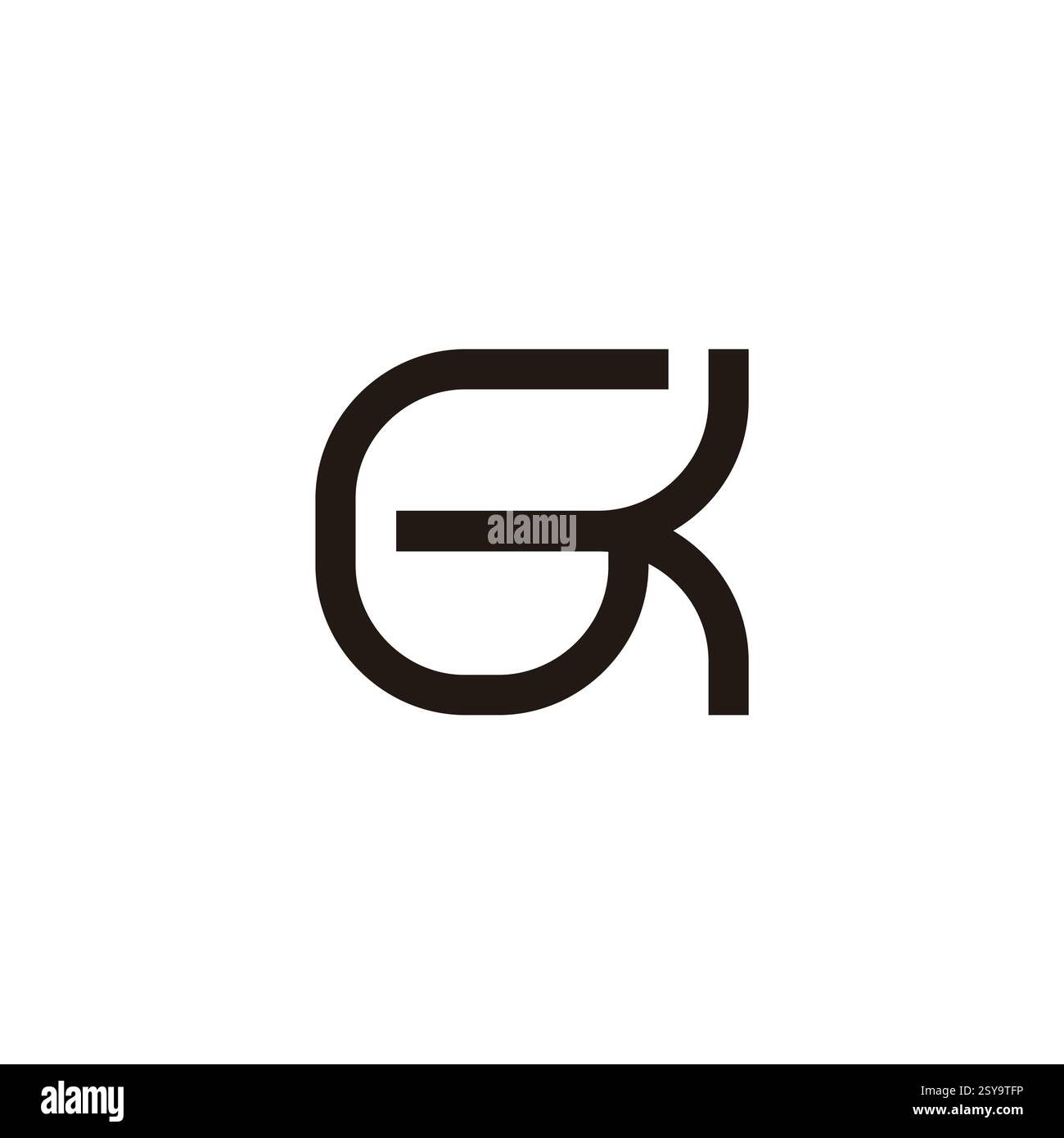 letters gk simple curves geometric linked logo vector Stock Vector