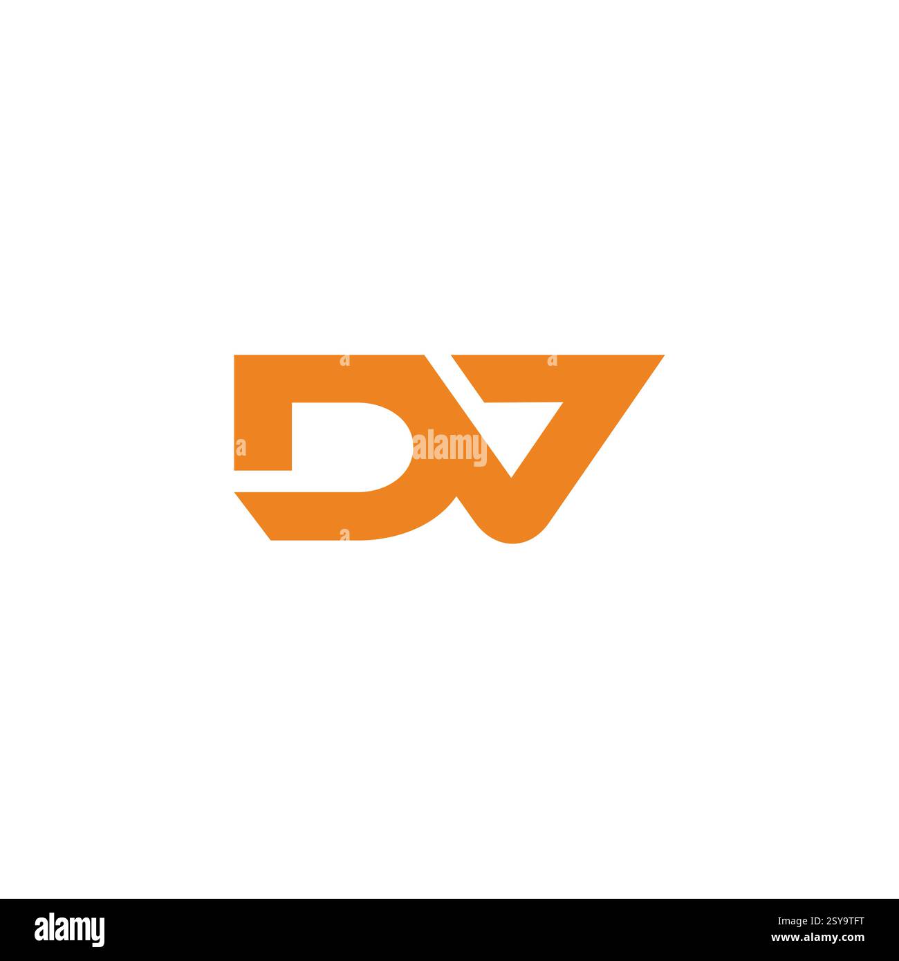 letters dv dynamic simple linked logo vector Stock Vector