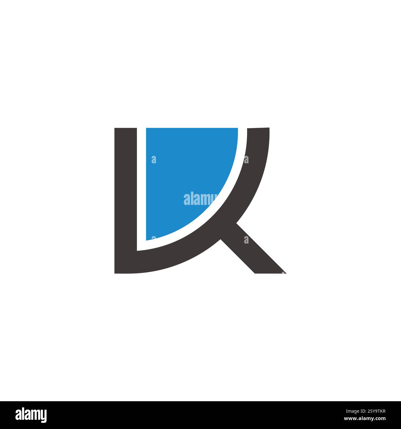 letters vk simple blue water geometric logo vector Stock Vector