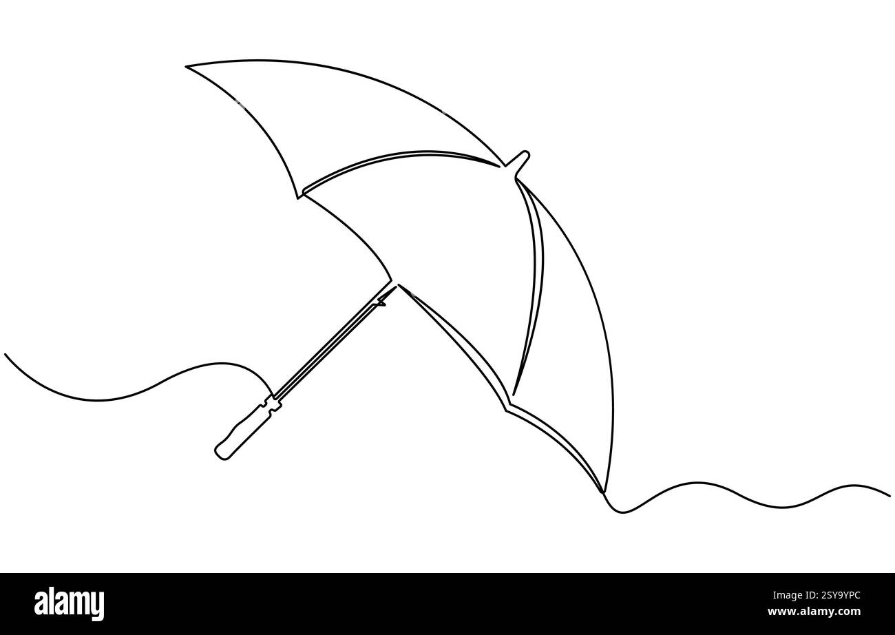 Line drawing open umbrella Cut Out Stock Images & Pictures - Alamy