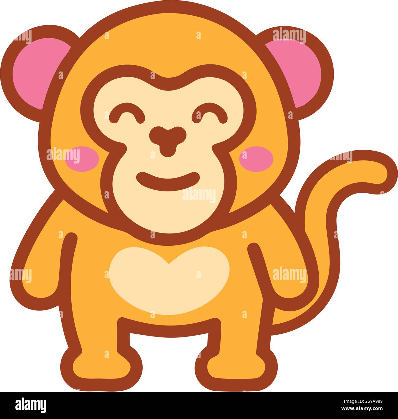 Cute Animal Cartoon Monkey Adorable Stock Vector Image & Art - Alamy
