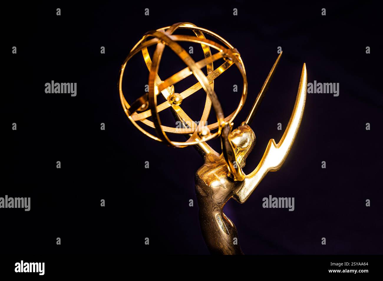 Emmy award trophy - close up of a regional statue given by the midAtlantic division of the National Academy of Television Arts and Sciences white Stock Photo