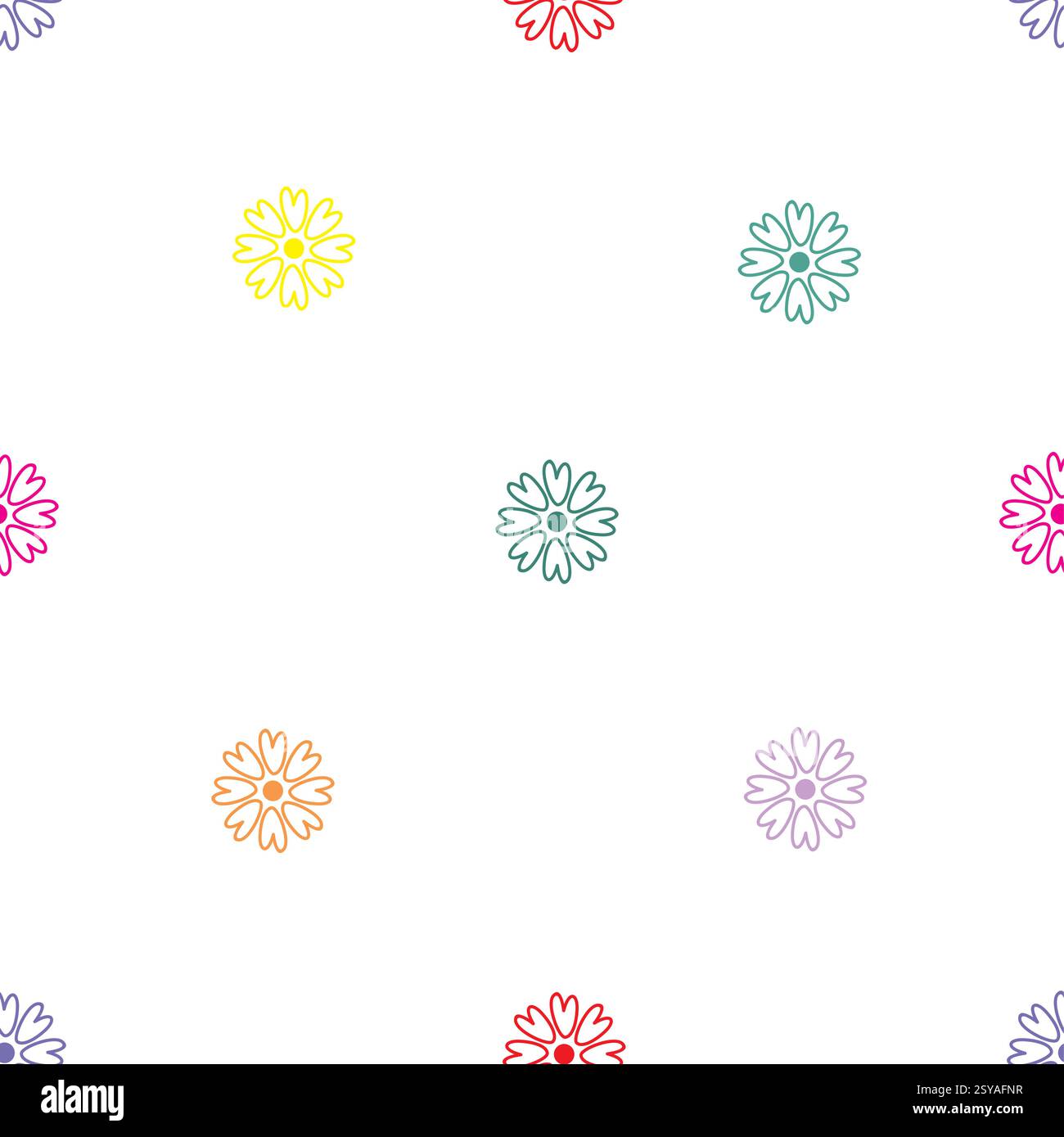 Seamless flower pattern with elegant floral elements, perfect for fabric prints, wallpapers, invitations, and backgrounds. High-quality vector, fully Stock Vector