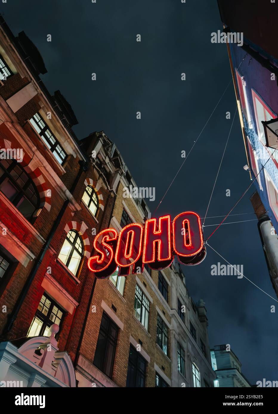 Vibrant night scene captures sign hi-res stock photography and images ...