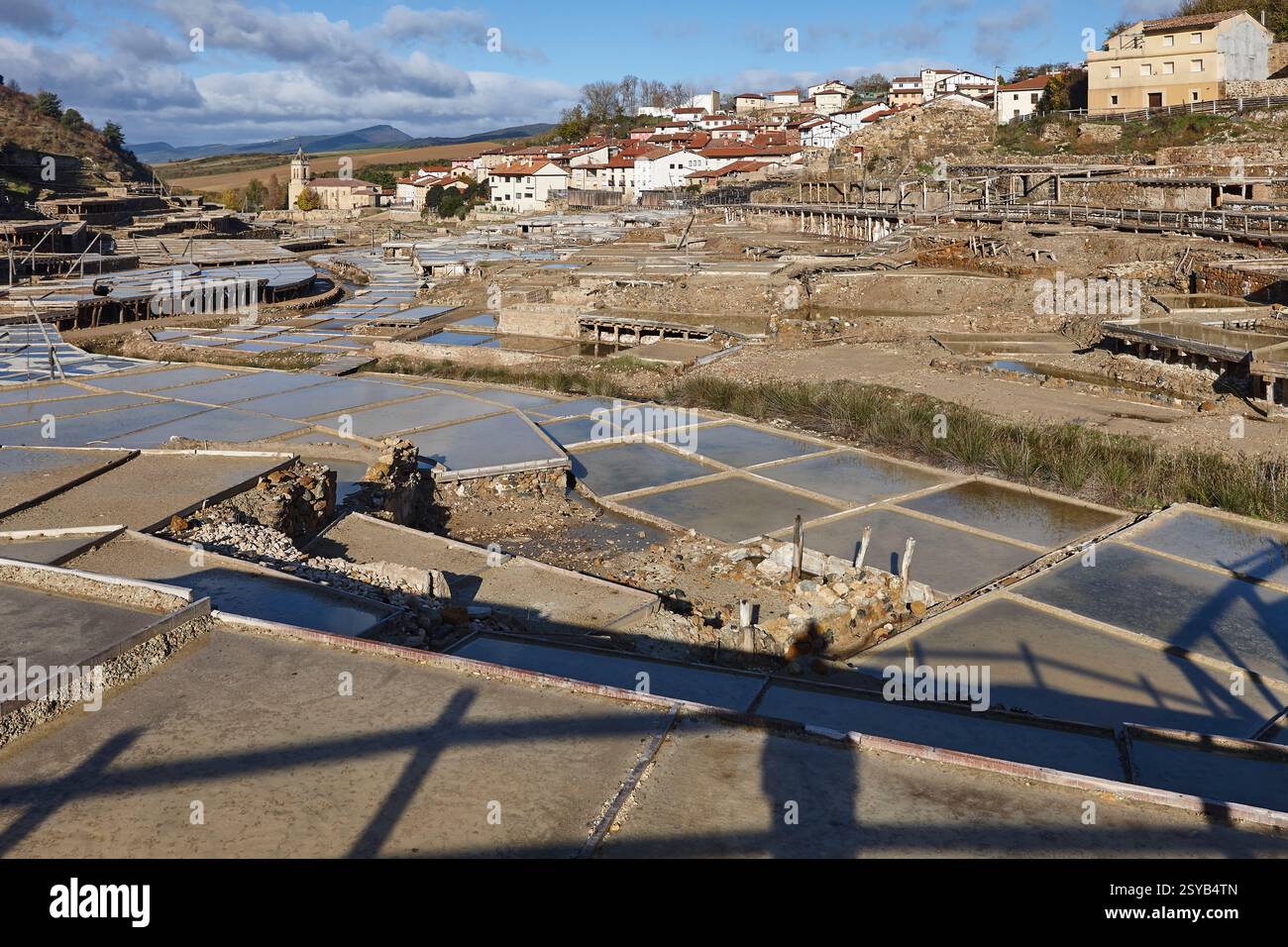 Antique salt flats in Basque Country. Salinas de Anana. Spain Stock ...