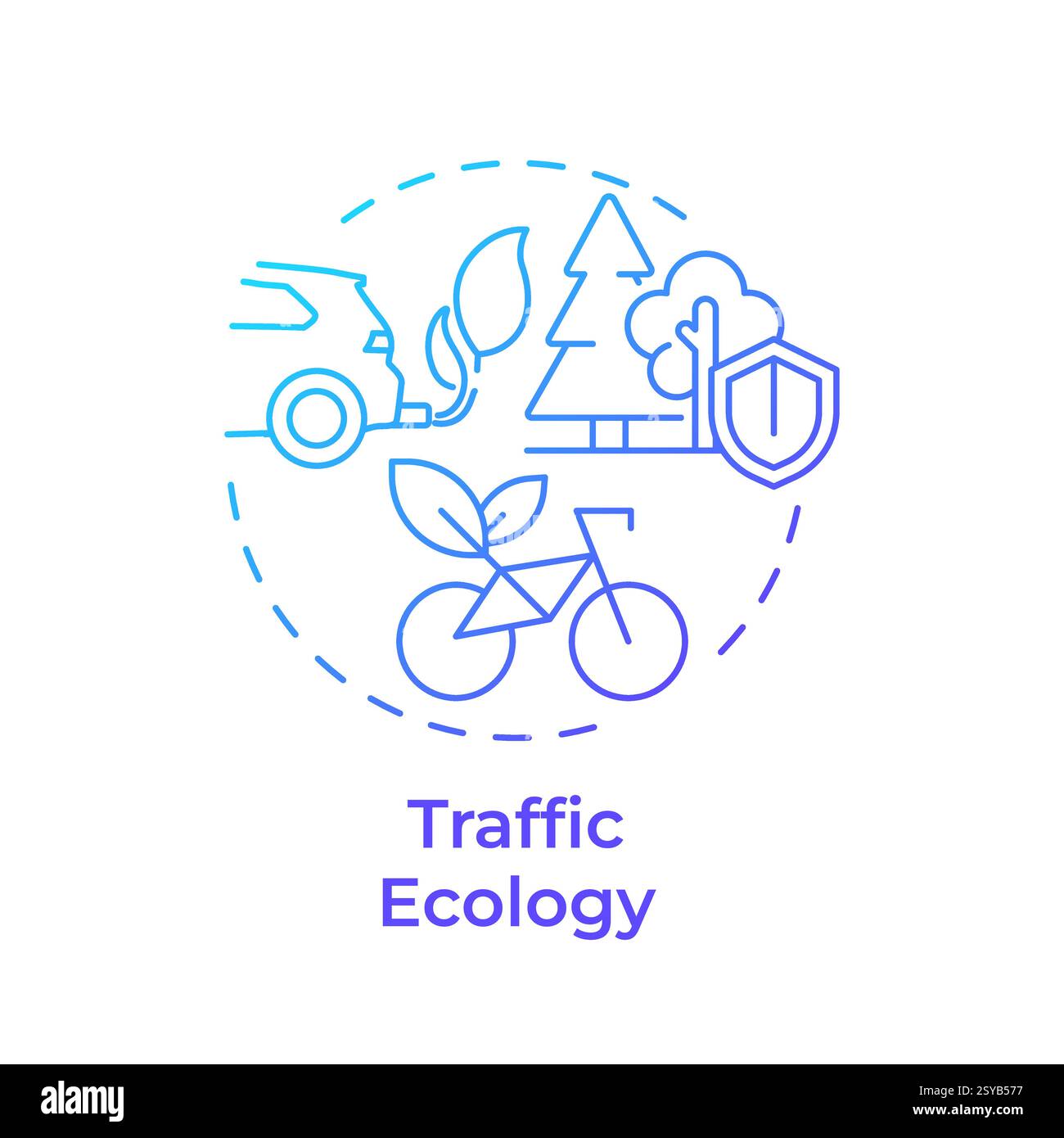 Traffic ecology blue gradient concept icon Stock Vector