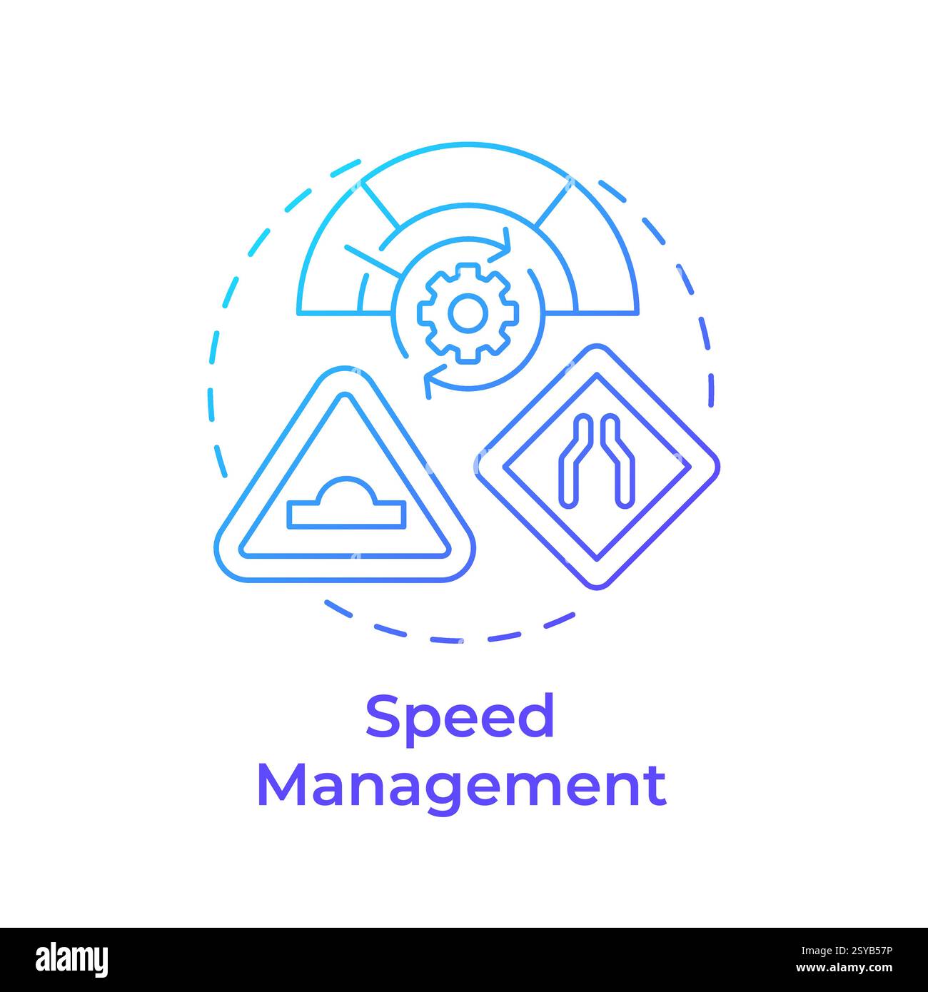 Speed management blue gradient concept icon Stock Vector