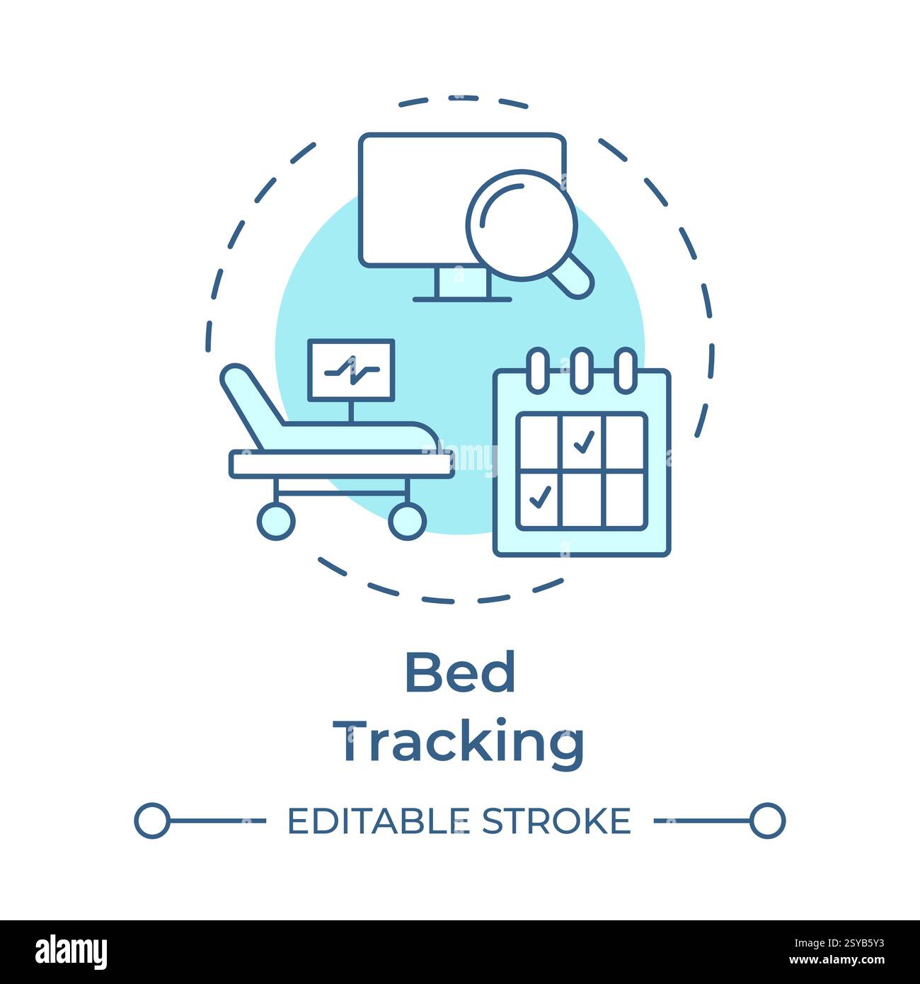 Blue drawing hospital bed Stock Vector Images - Alamy