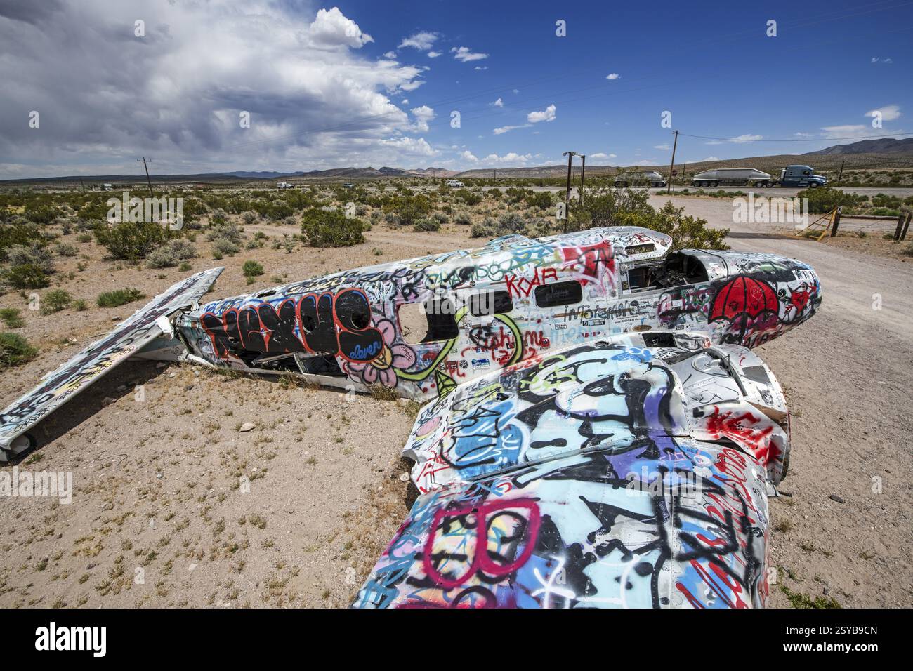 Aircraft wreck near Goldfield, Nevada, USA, North America Stock Photo