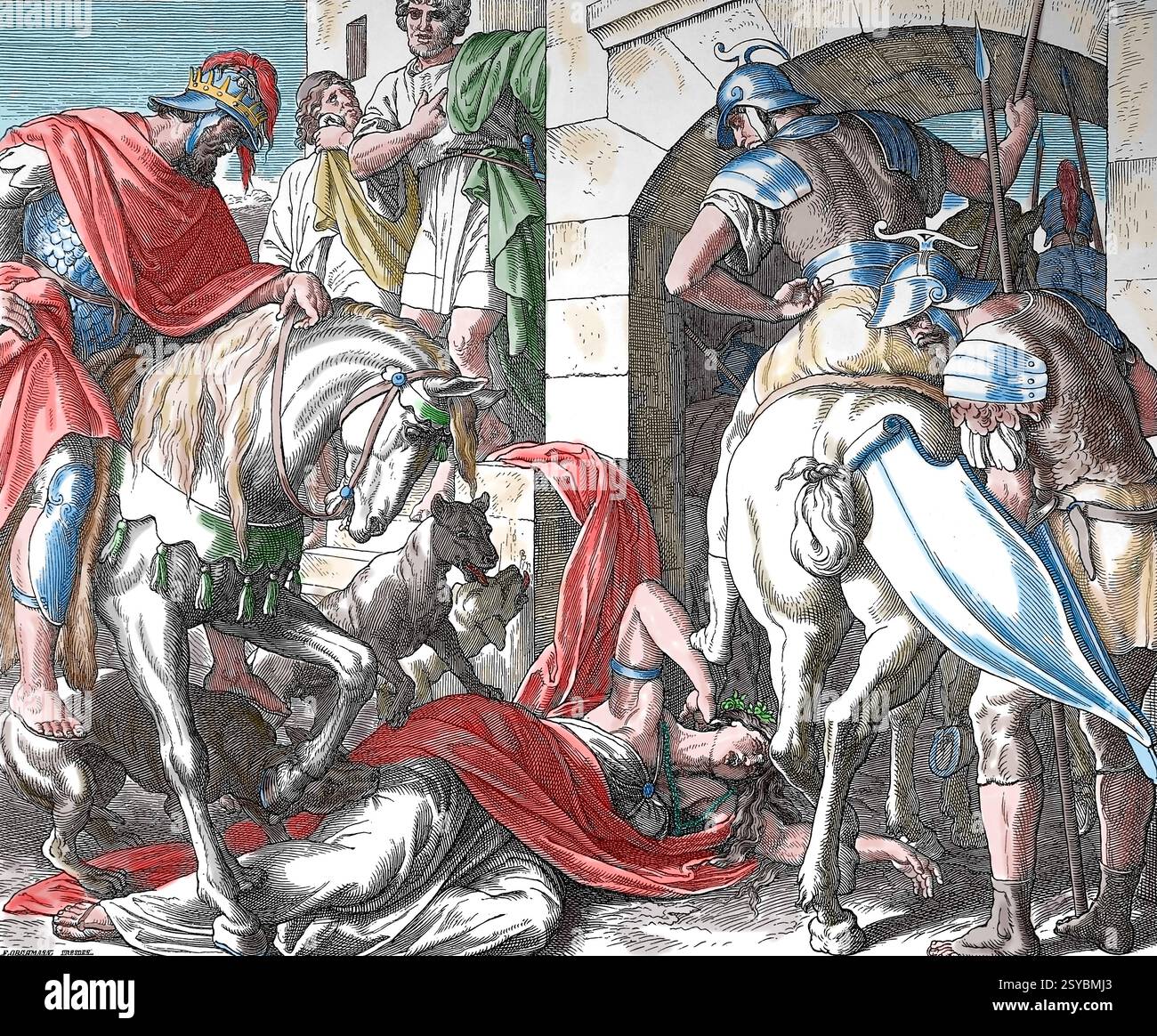 Old Testament. Jezebel's end. Second Book of Kings. Illustration by J ...