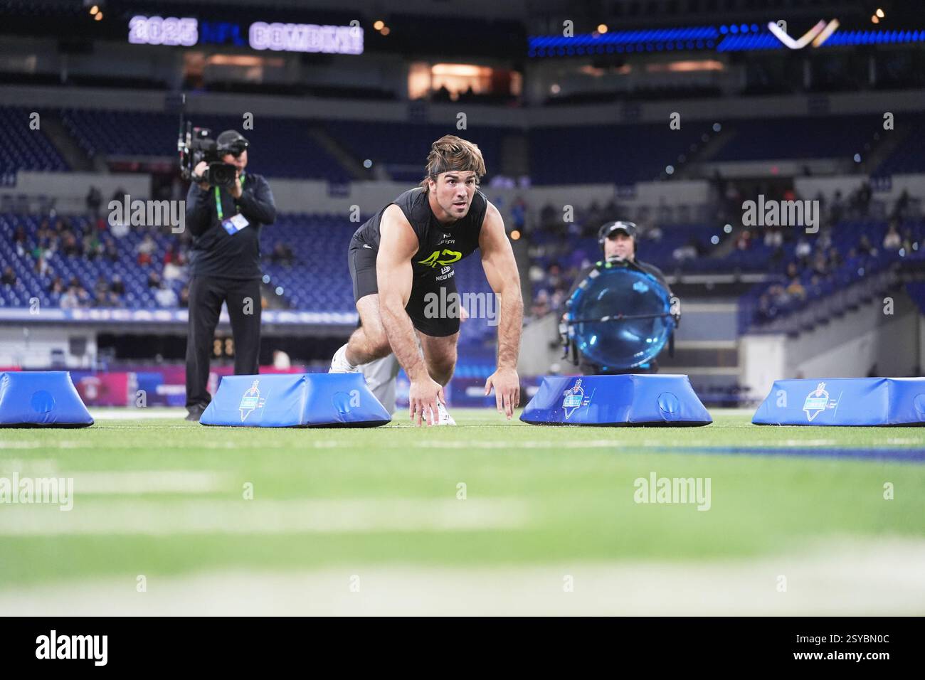 Tyler Baty BYU defensive lineman Tyler Batty runs a drill at the NFL football ...