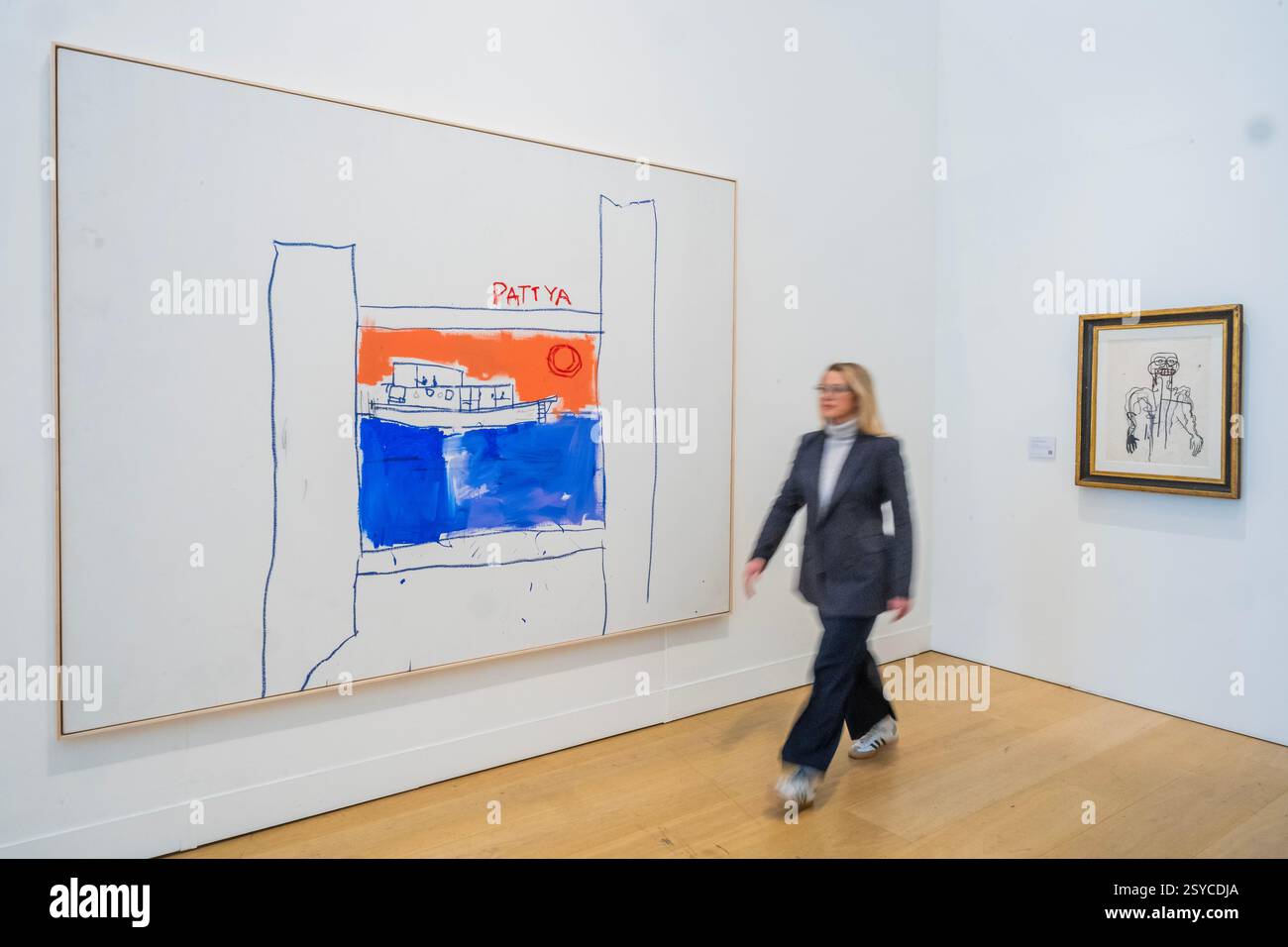 London UK 28th Feb 2025 Pattya By Jean Michel Basquiat Estimate London Uk 28th Feb 2025 Pattya By Jean Michel Basquiat Estimate 2000000 3000000 Phillips London Previews Its Modern Contemporary Art Auctions Which Take Place On 6 7 March 2025 Credit Guy Bellalamy Live News 2SYCDJA