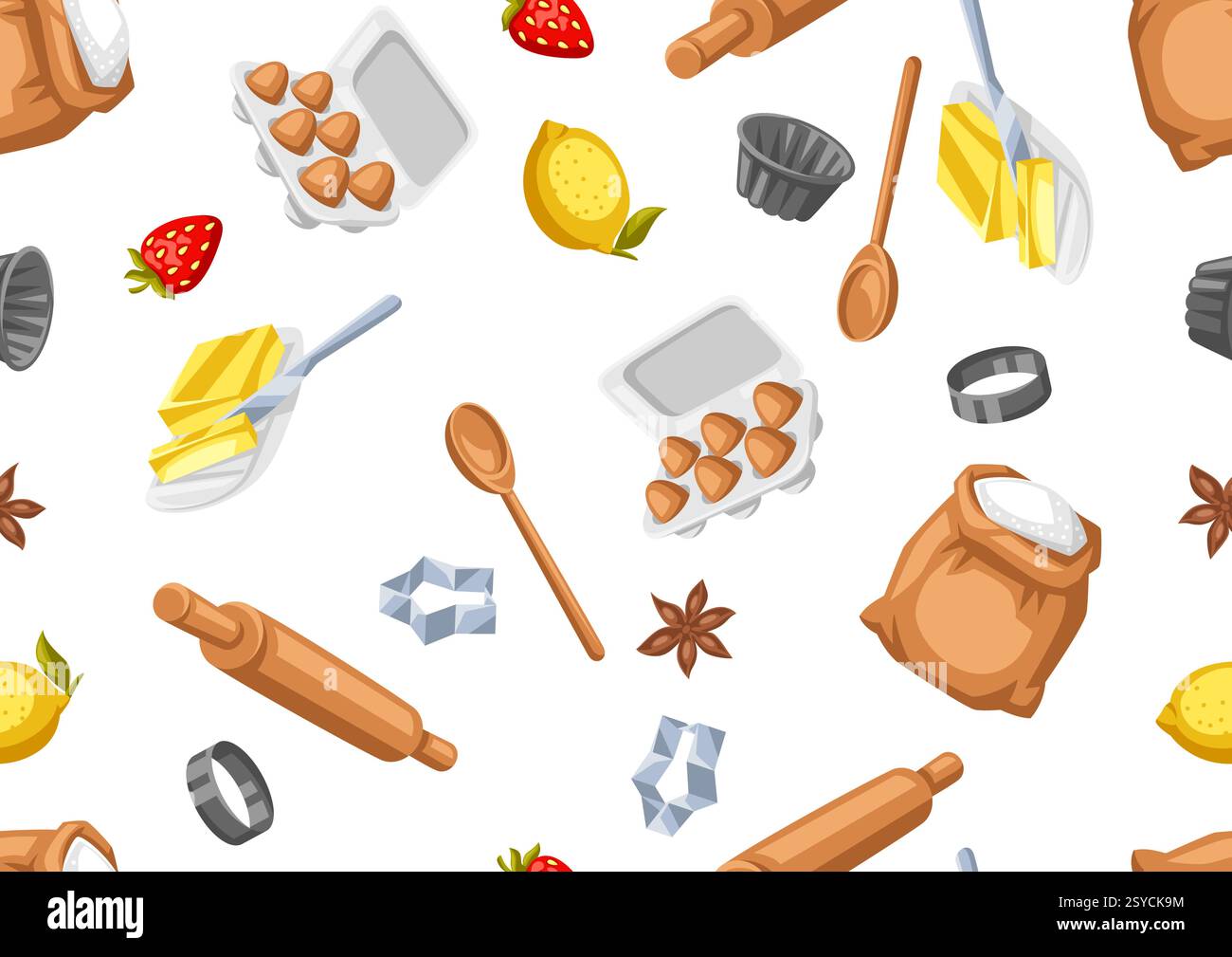 Cooking Patterns Pattern with bakery utensils. Cooking tools for home and recipe items ...