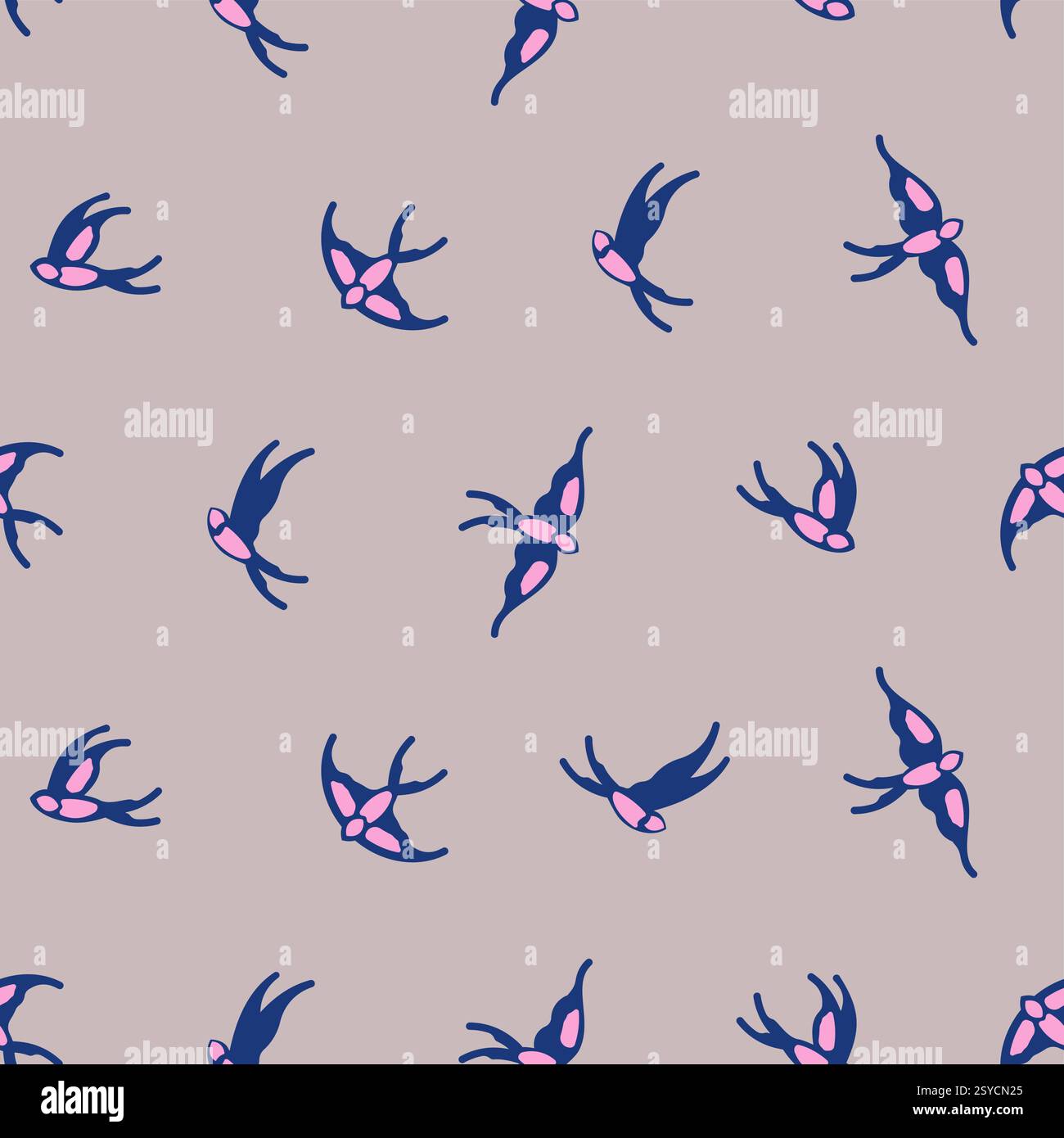 Swallows pattern seamless. Swallow background. Baby fabric background Stock Vector