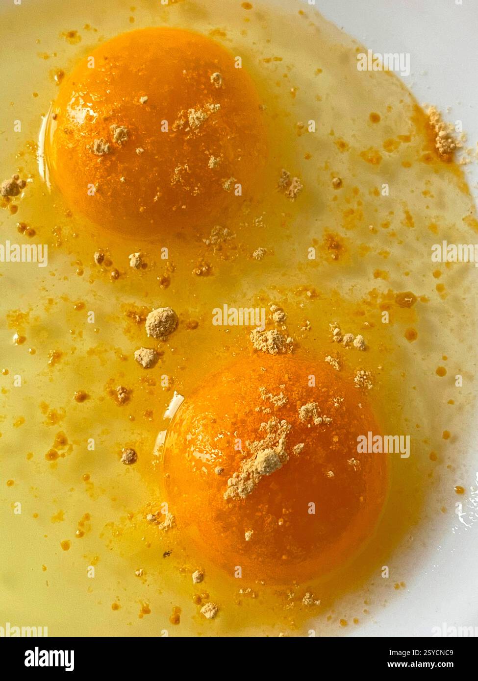 Two eggs with ginger powder. - Smartphone Captured Stock Image