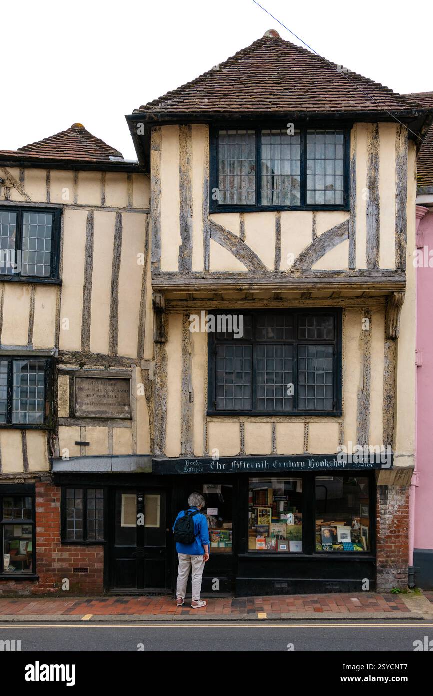 The Fifteenth Century Bookshop in Lewes High Street, Lewes, East Sussex, England Stock Photo