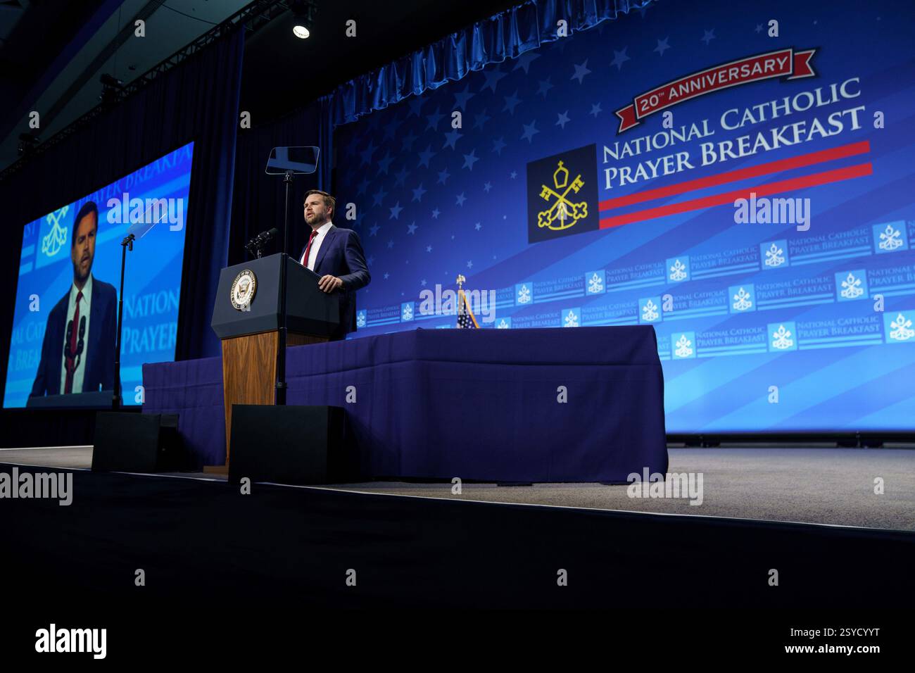 Vice President JD Vance speaks at the National Catholic Prayer ...