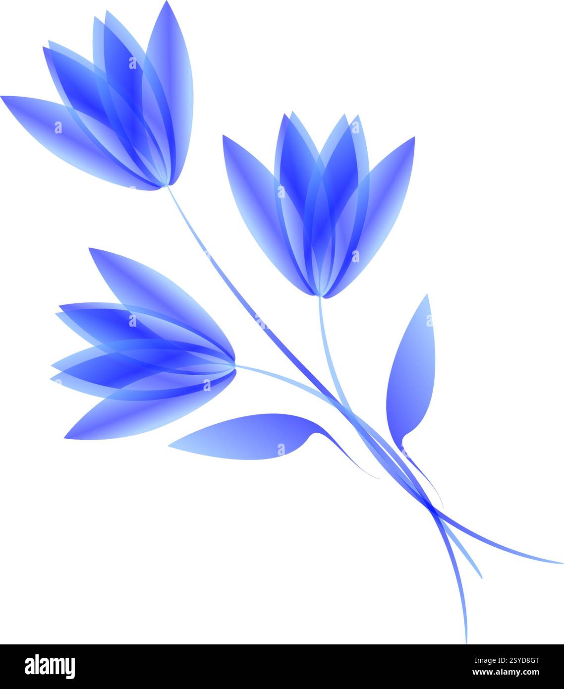 Abstract blue flowers Stock Vector Image & Art - Alamy