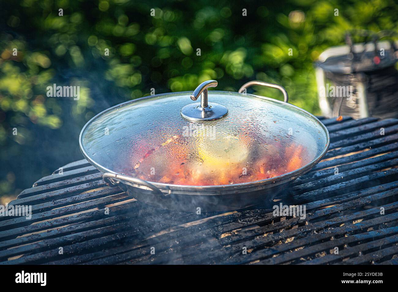 Lachspfanne Stock Photo