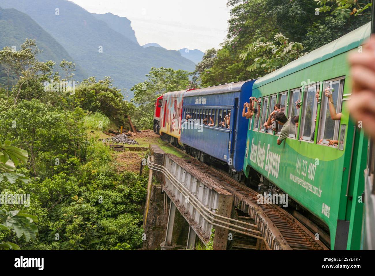 Brazil, the Serra Verde Express, a train ride through Brazil’s verdant heart. From the city of Curitiba to the charming town of Morretes. The scenic r Stock Photo
