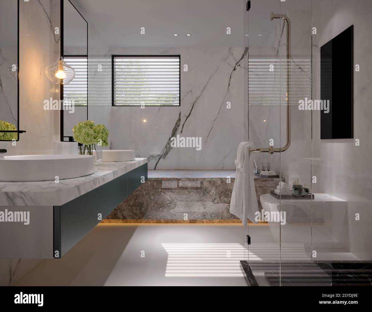 3d render modern bathroom Stock Photo - Alamy