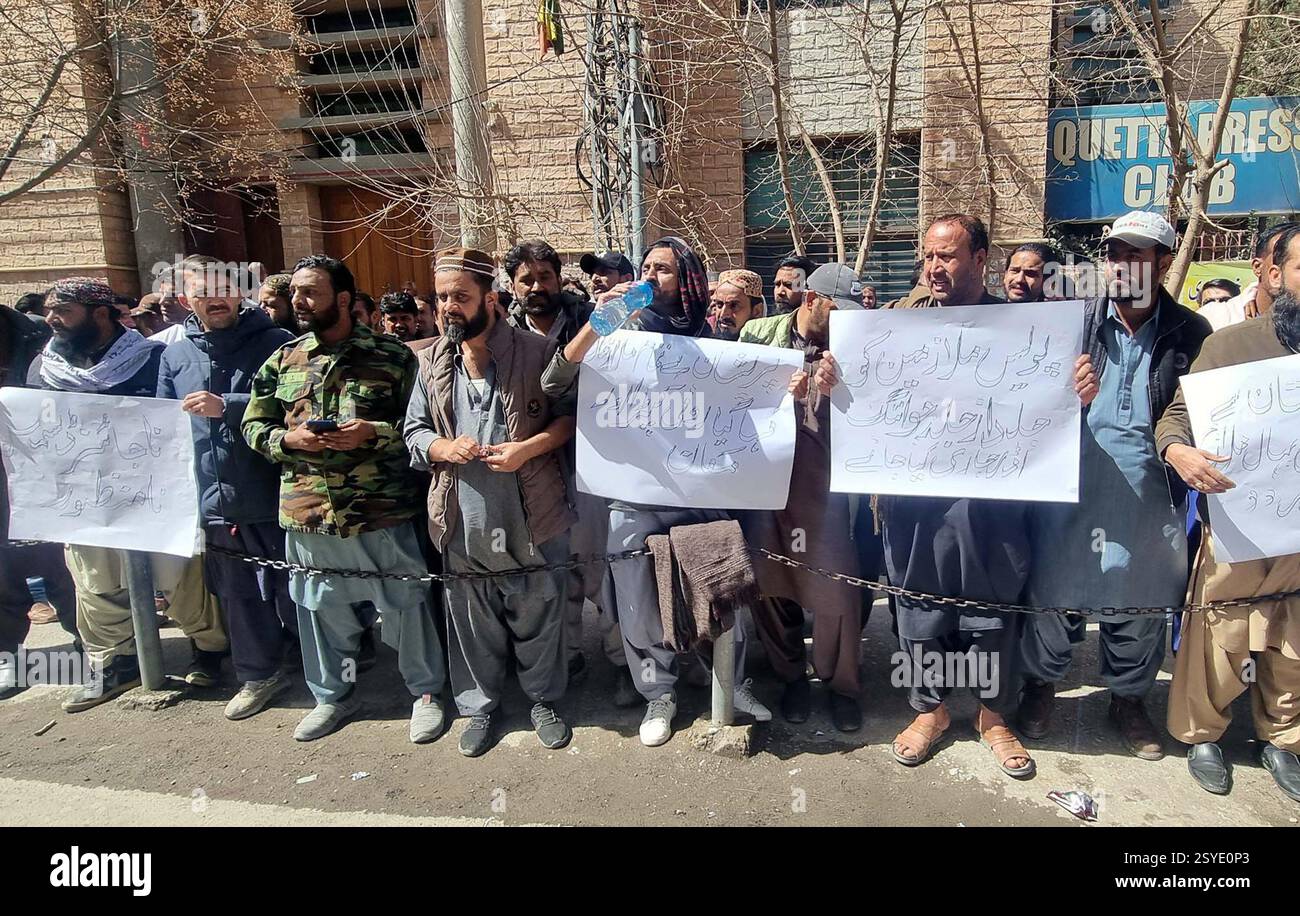 Dismissed employees of Balochistan Police are holding protest ...