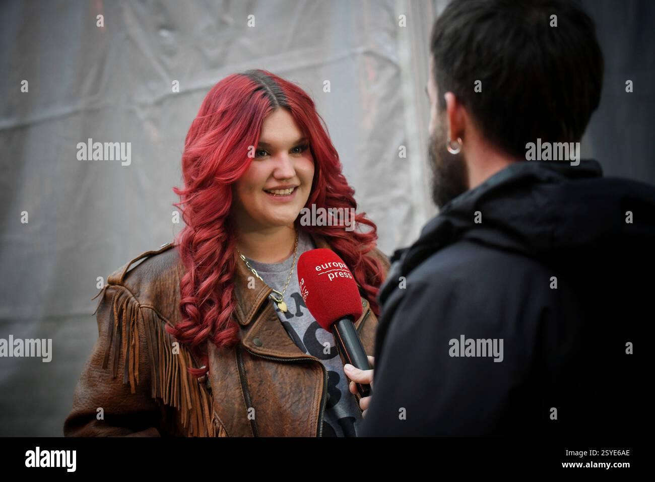 Samurai Singer The singer Samuraï gives statements to the media before her concert at ...