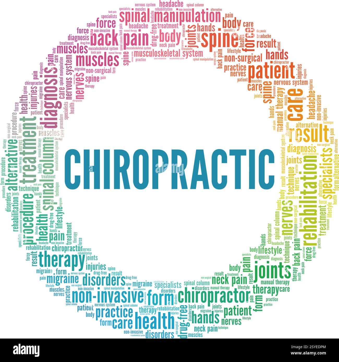 Chiropractic vector illustration word cloud isolated on a white ...