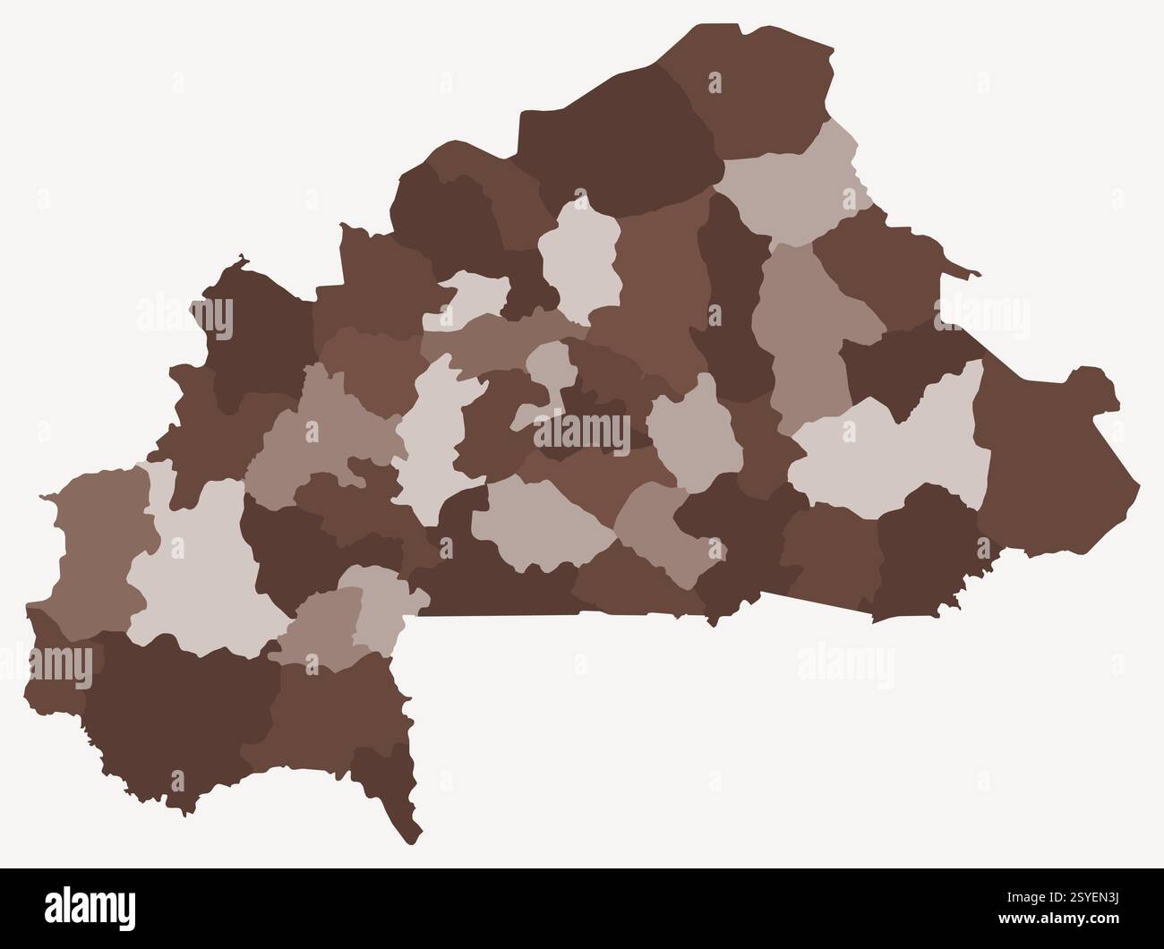 Map Of Burkina Faso With Regions Just A Simple Country Border Map With Map Of Burkina Faso With Regions Just A Simple Country Border Map With Region Division Brown Color Palette 2SYEN3J