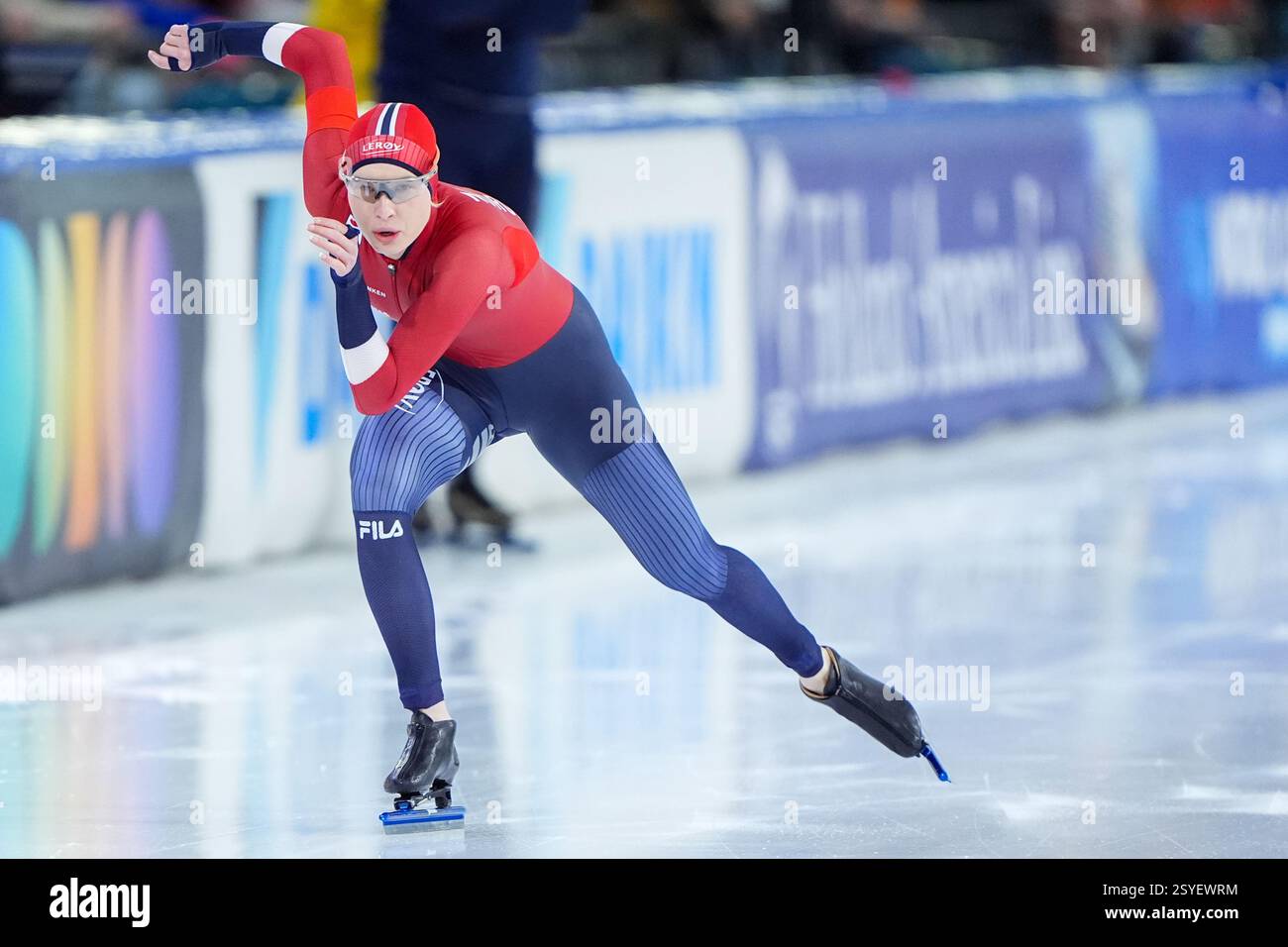 HEERENVEEN, NETHERLANDS - FEBRUARY 28: Ragne Wiklund of Norway during ...