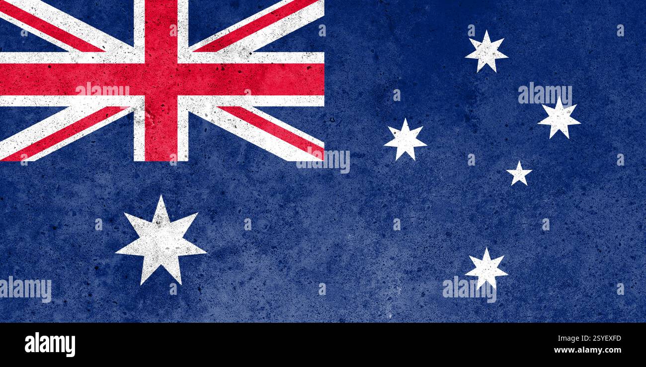 Flag of Australia painted on the concrete wall Stock Photo - Alamy
