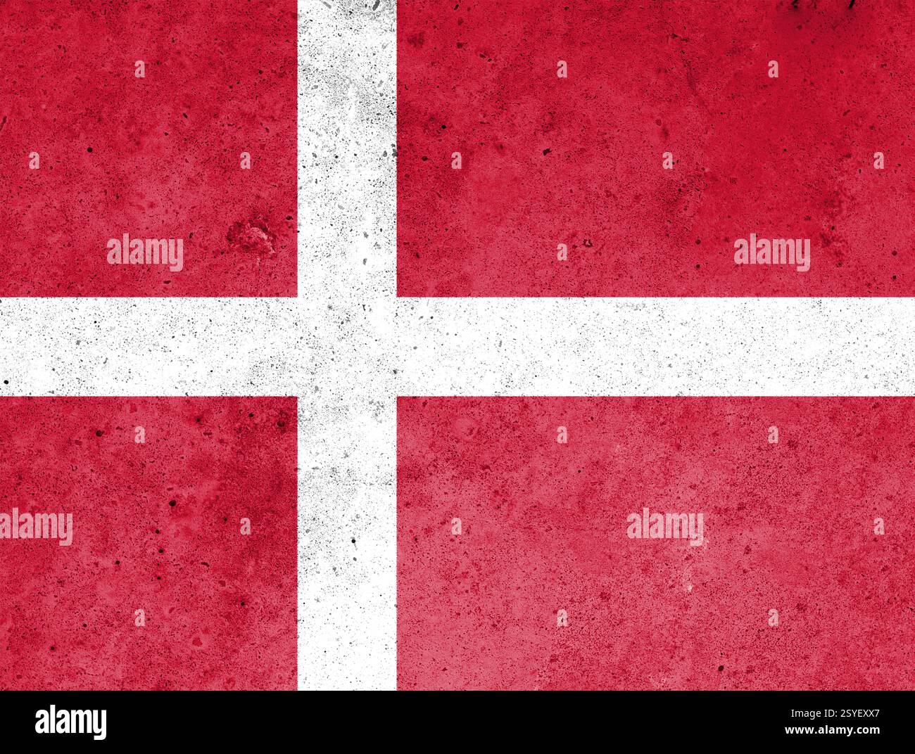 Flag of Denmark painted on the concrete wall Stock Photo - Alamy