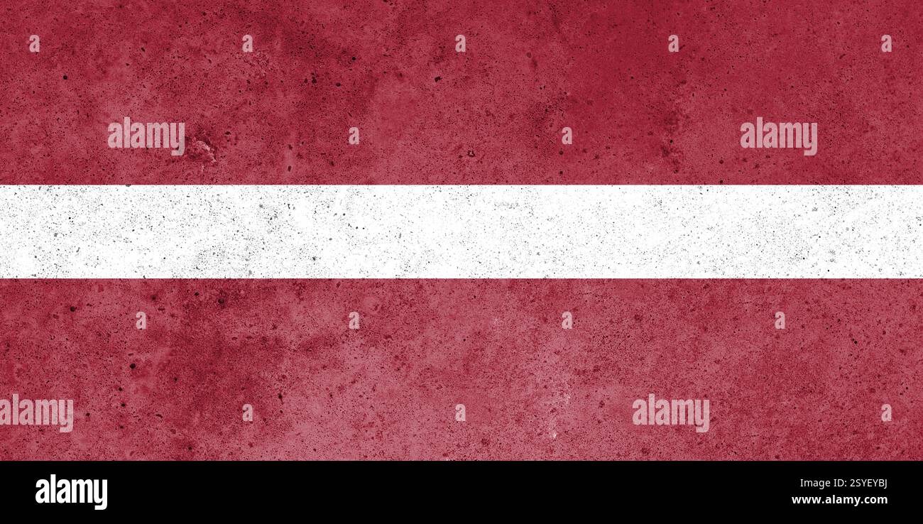Flag of Latvia painted on the concrete wall Stock Photo - Alamy