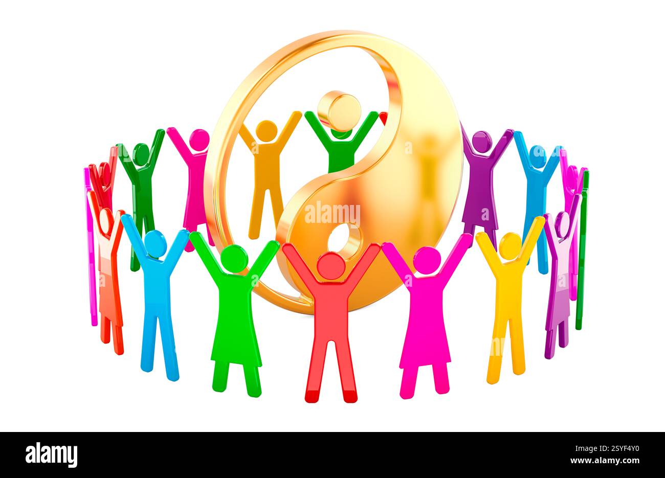 Yin yang symbol 3d rendering hi-res stock photography and images - Alamy