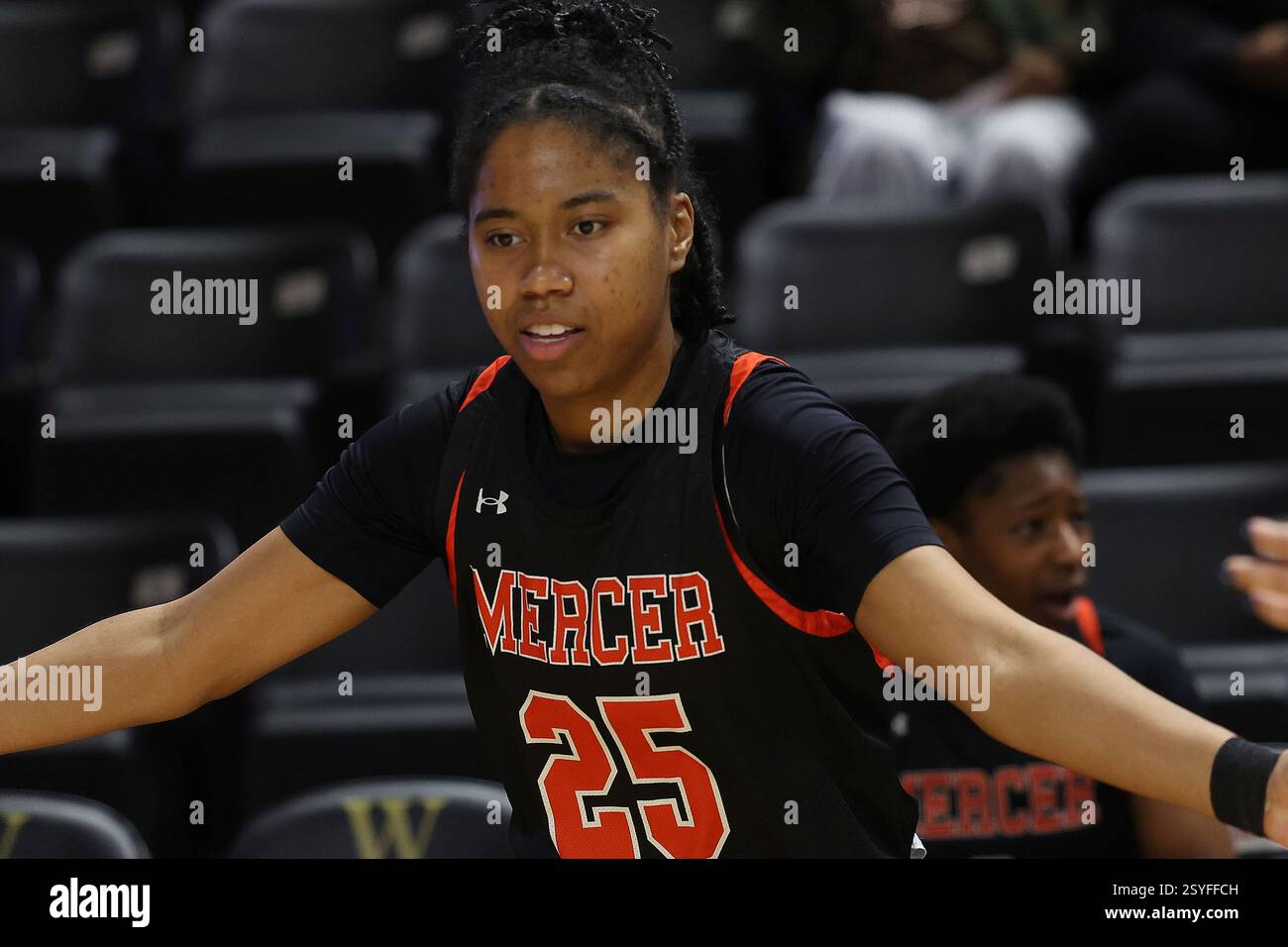 SPARTANBURG, SC - FEBRUARY 22: Mercer Bears guard Talia Harris (25 ...