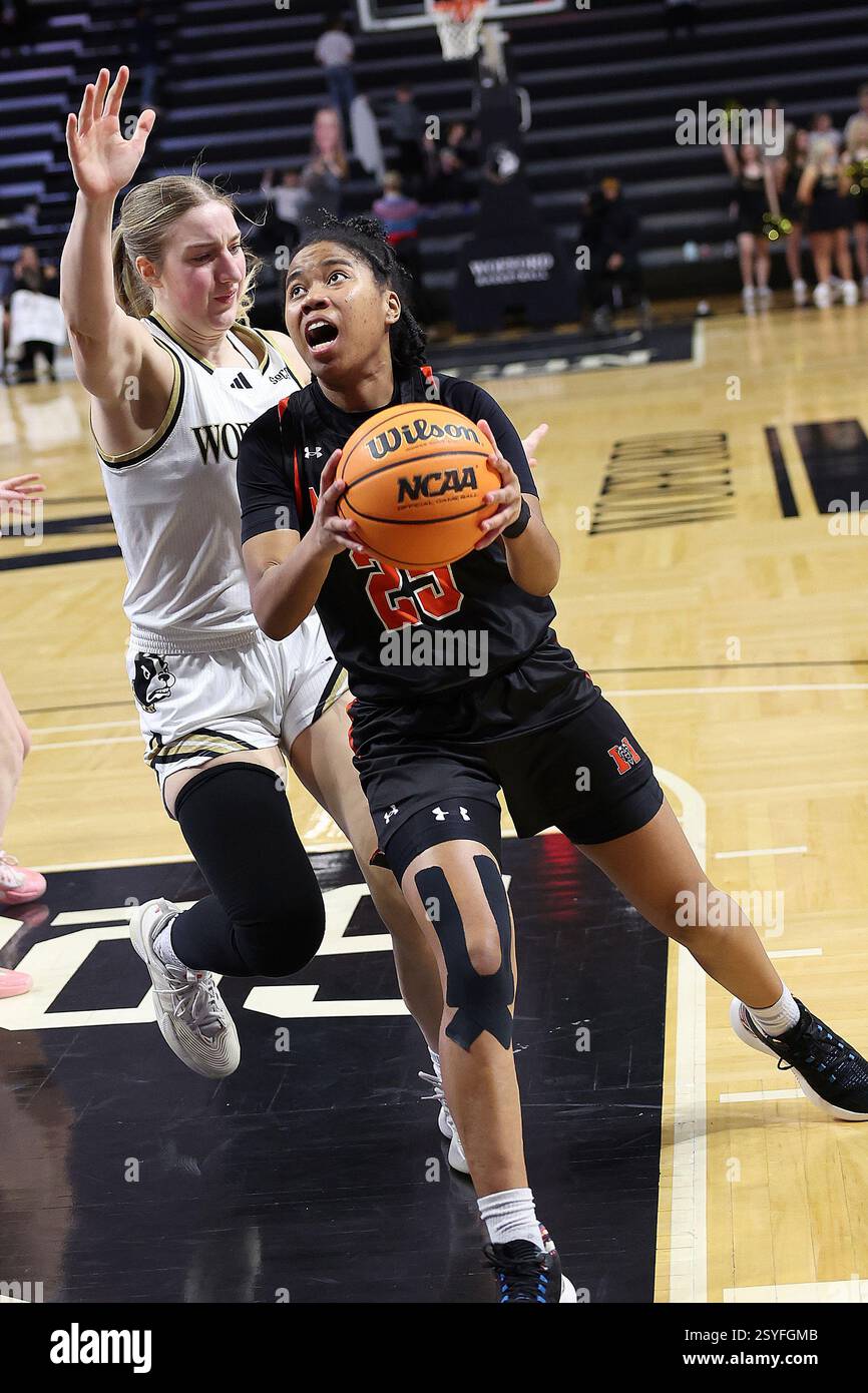 SPARTANBURG, SC - FEBRUARY 22: Mercer Bears guard Talia Harris (25 ...