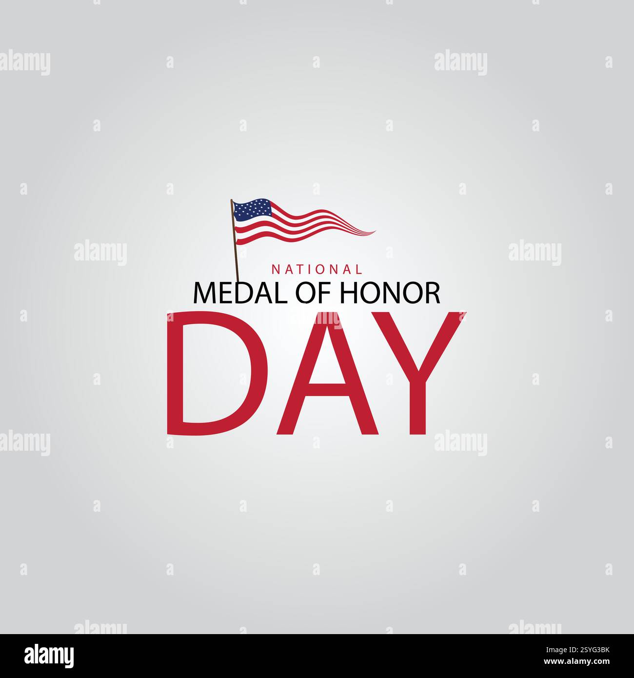 America's Heroes National Medal of Honor Day Tribute Stock Vector
