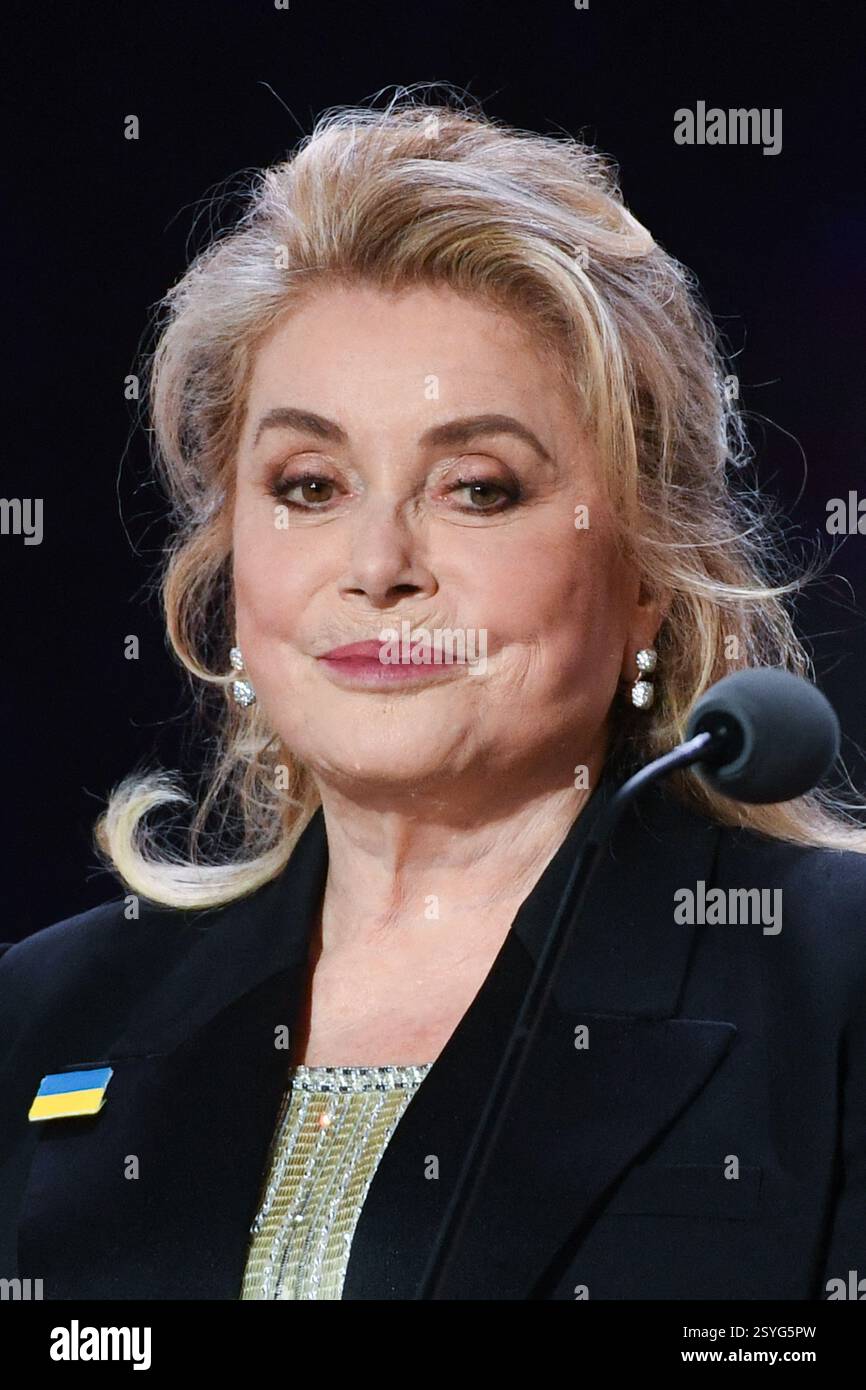 Paris, France. 25th Feb, 2025. Catherine Deneuve on stage during the ...