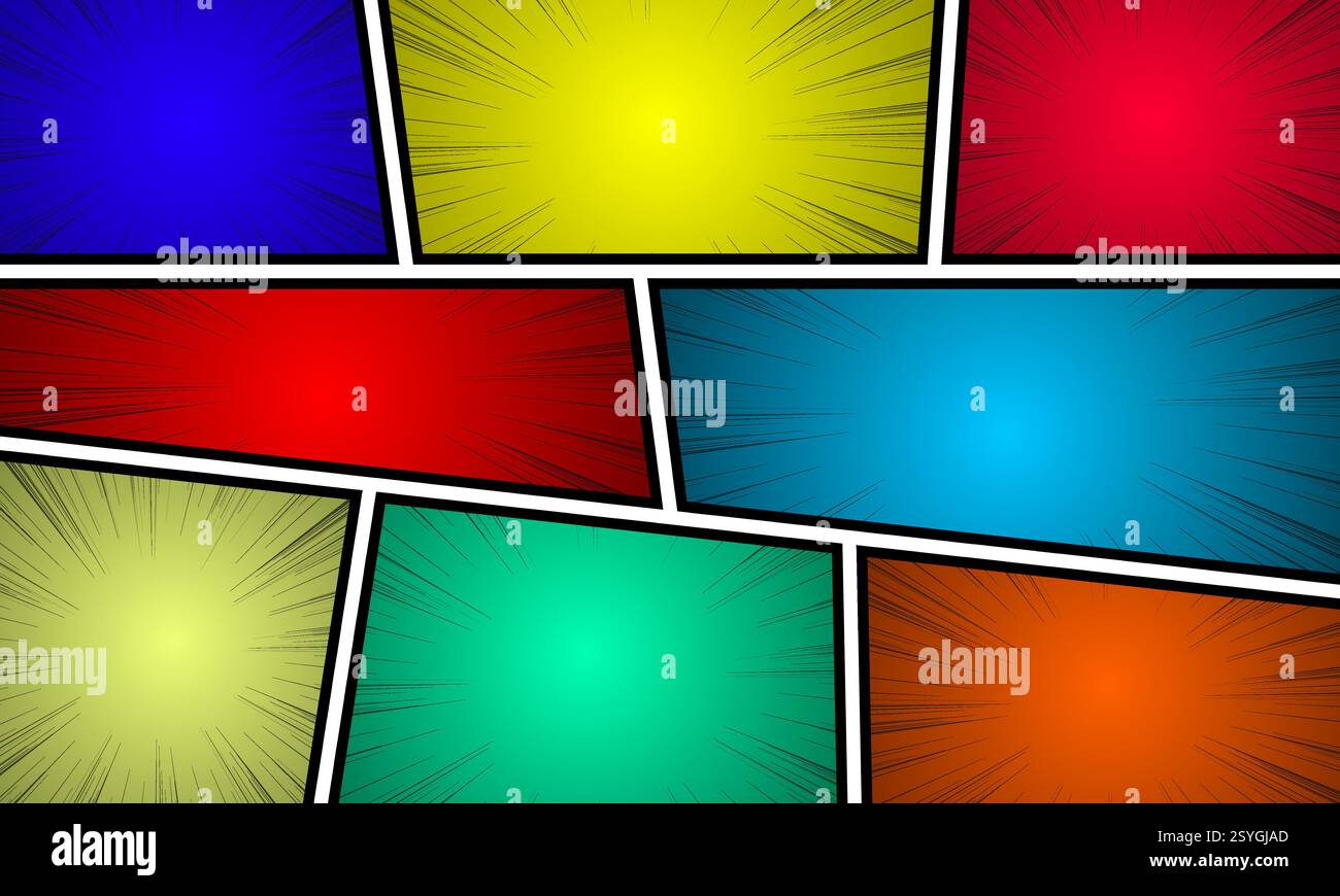 Comic book page explosion. retro pop art vector illustration Stock ...