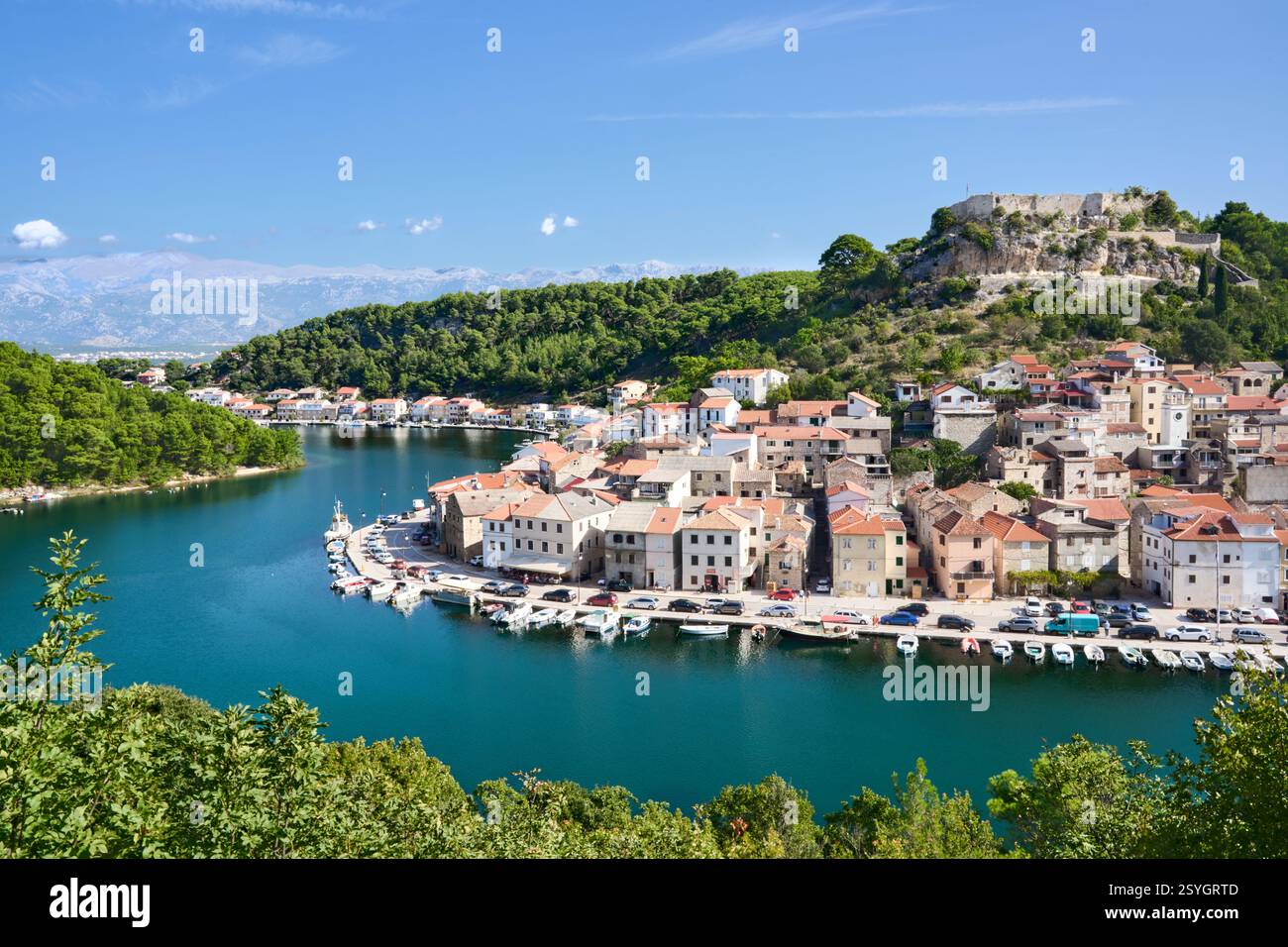 Novigrad (Dalmatien), Novigrader Meer, Mittelmeer, Gespanschaft Zadar, Dalmatien, Kroatien Stock Photo