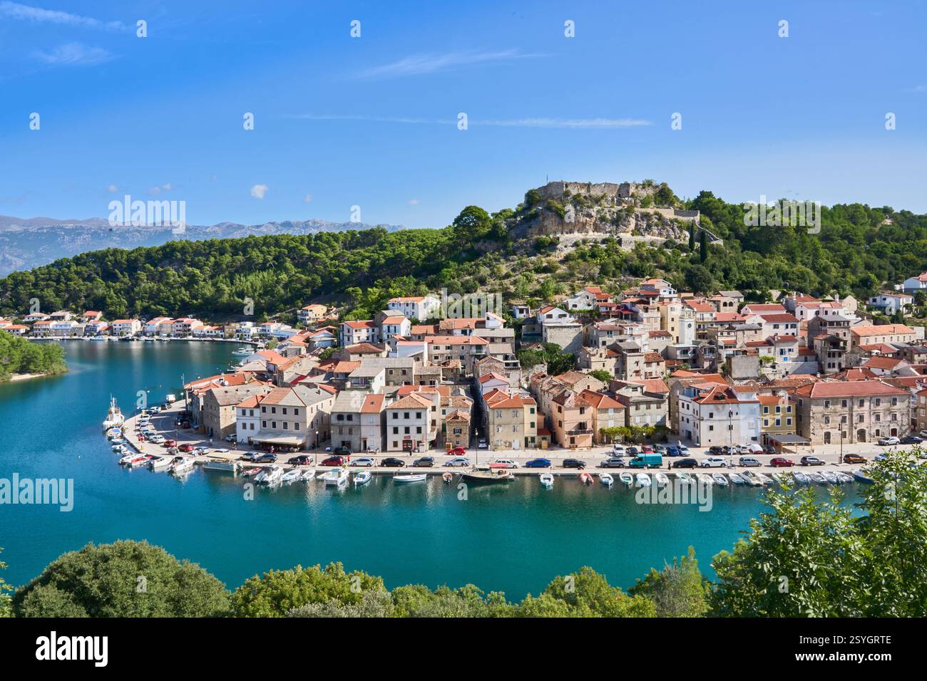 Novigrad (Dalmatien), Novigrader Meer, Mittelmeer, Gespanschaft Zadar, Dalmatien, Kroatien Stock Photo