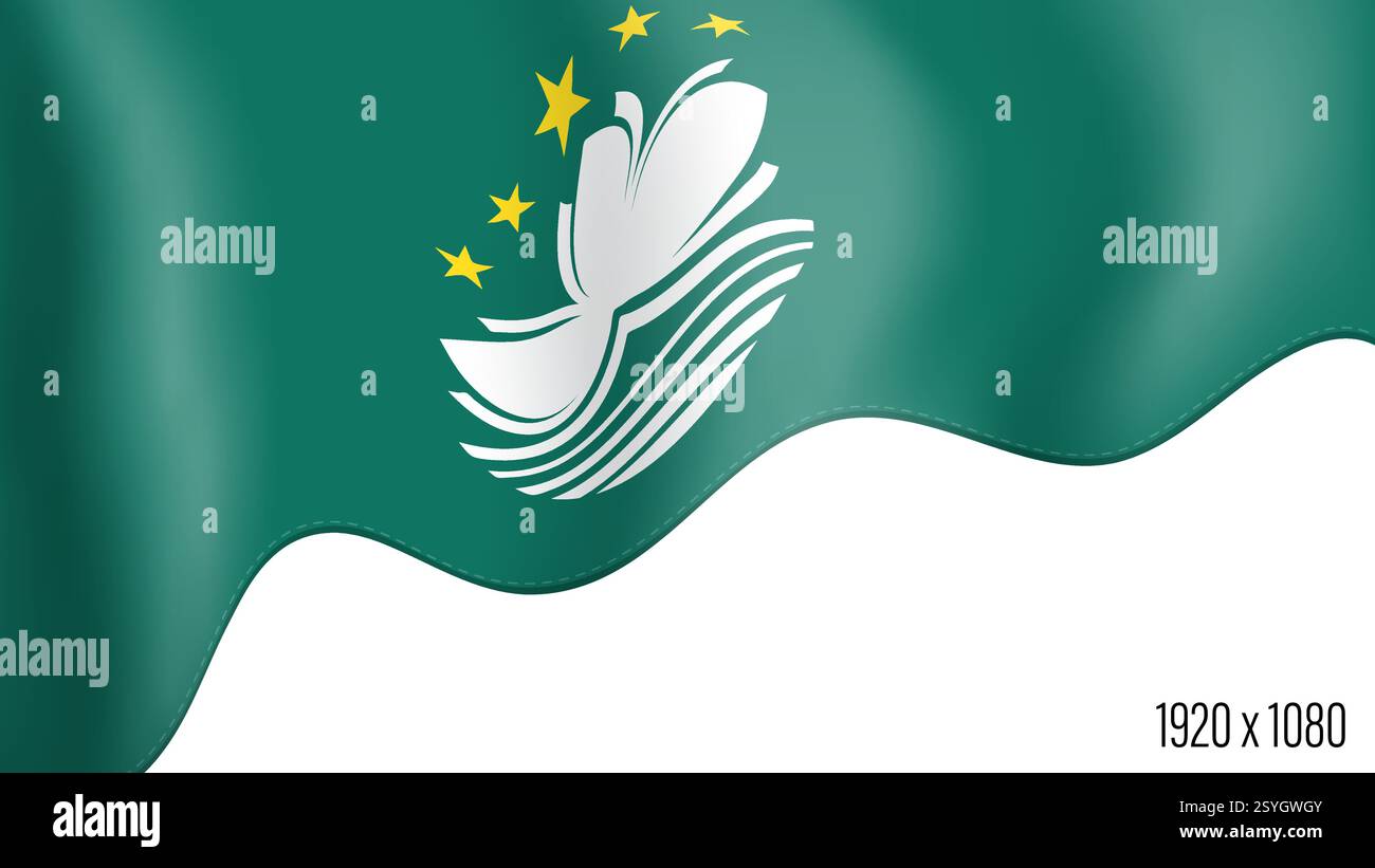 Macau country flag realistic independence day background. Macau ...