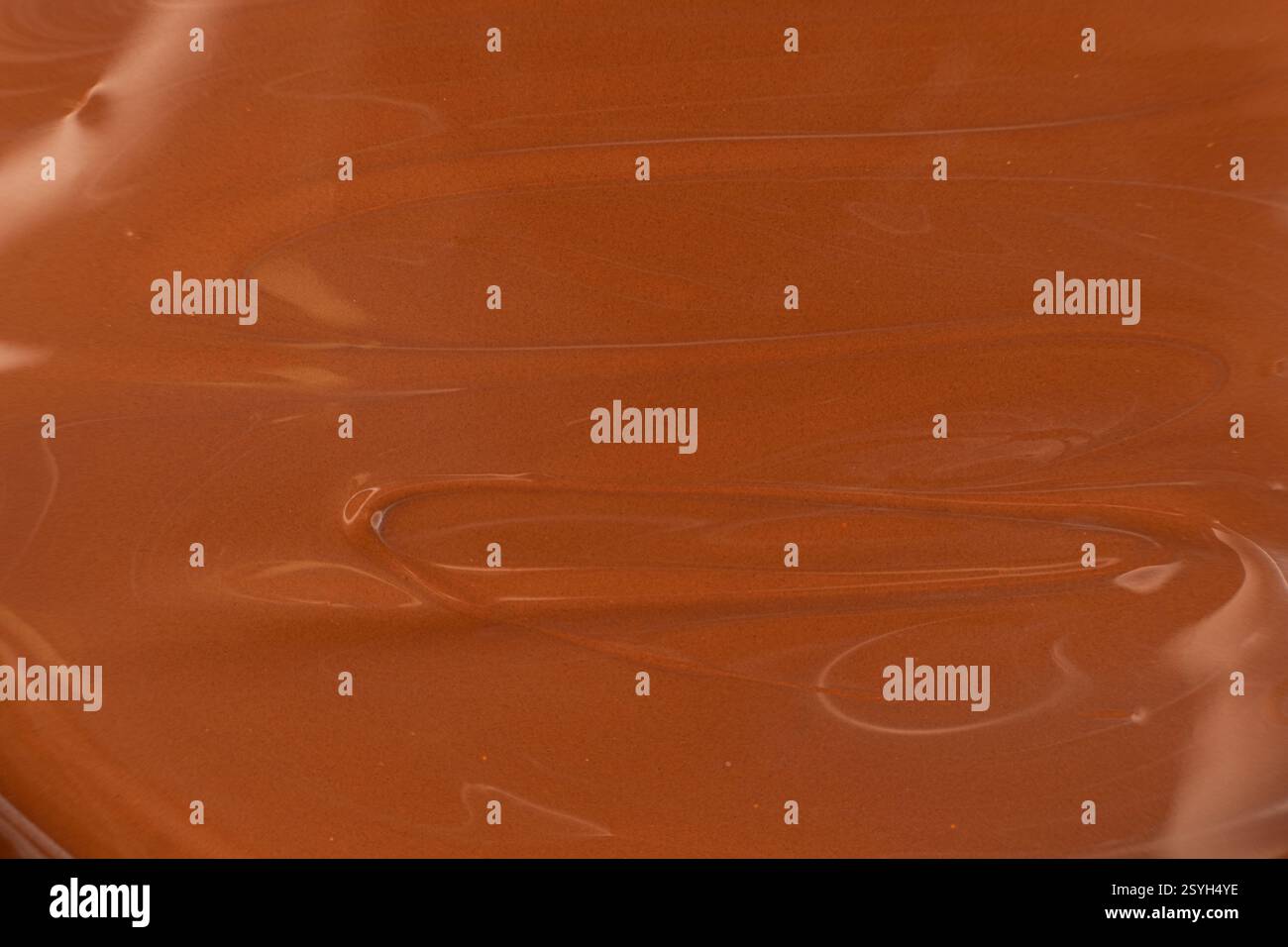 Melted Dark Chocolate Texture Macro Top View Stock Photo